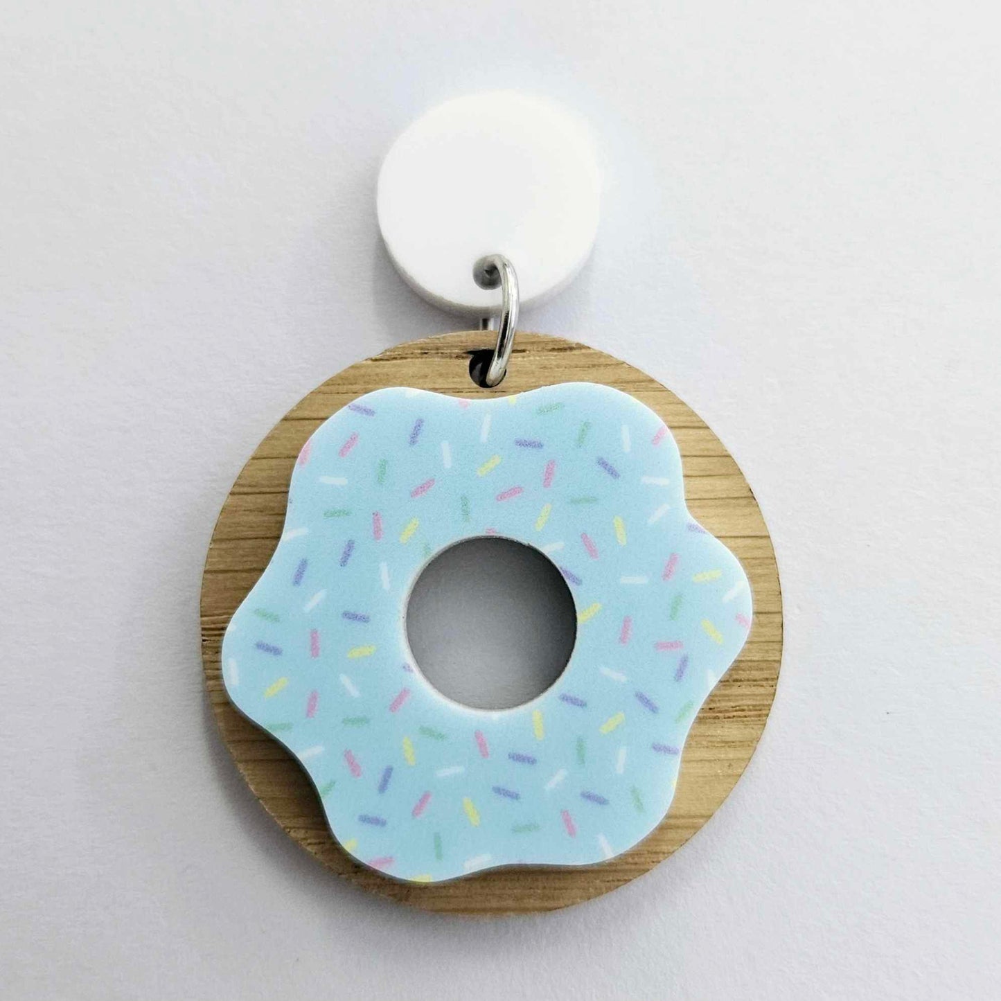 35mm OAK & BLUE SPRINKLE Acrylic DONUTS