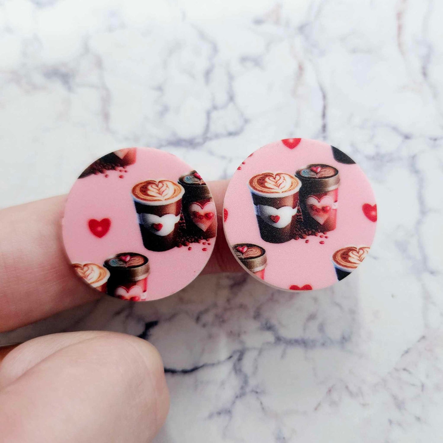 25mm COFFEE LOVE Acrylic CIRCLES