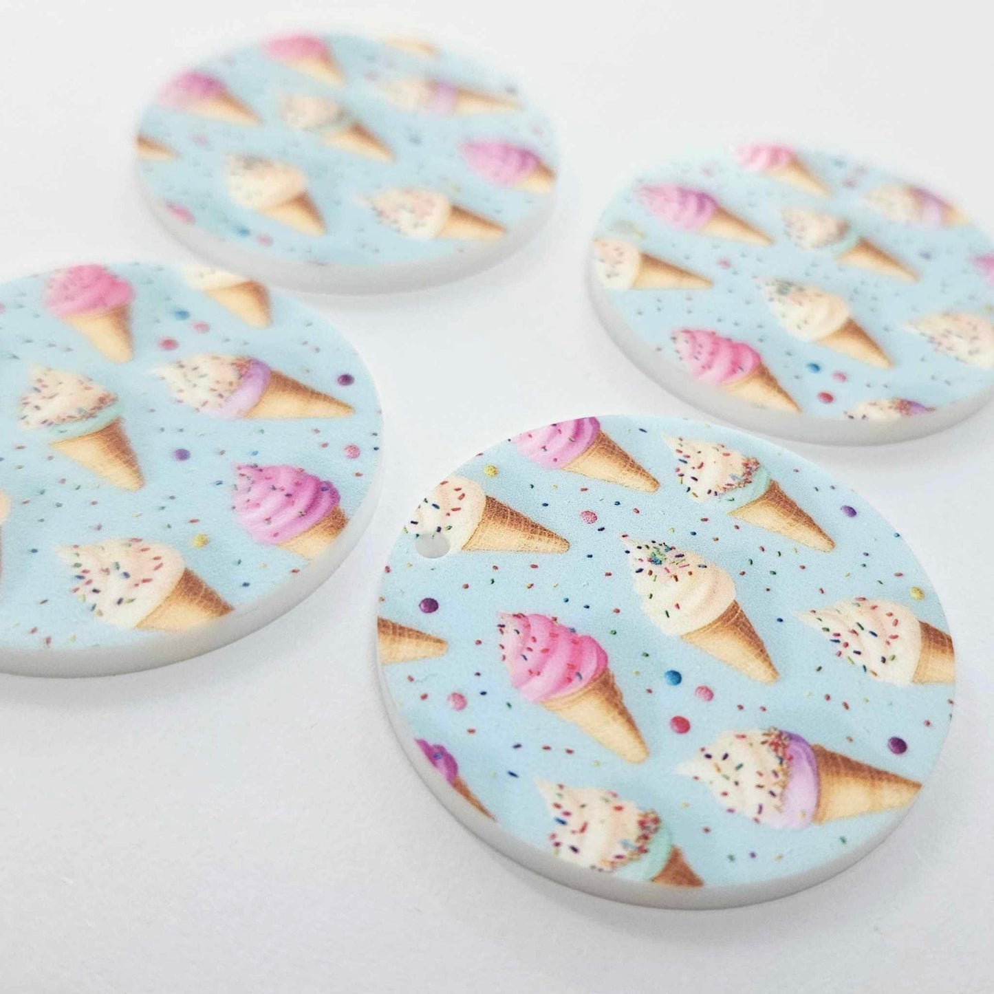 38mm ICE-CREAM Acrylic Dangles