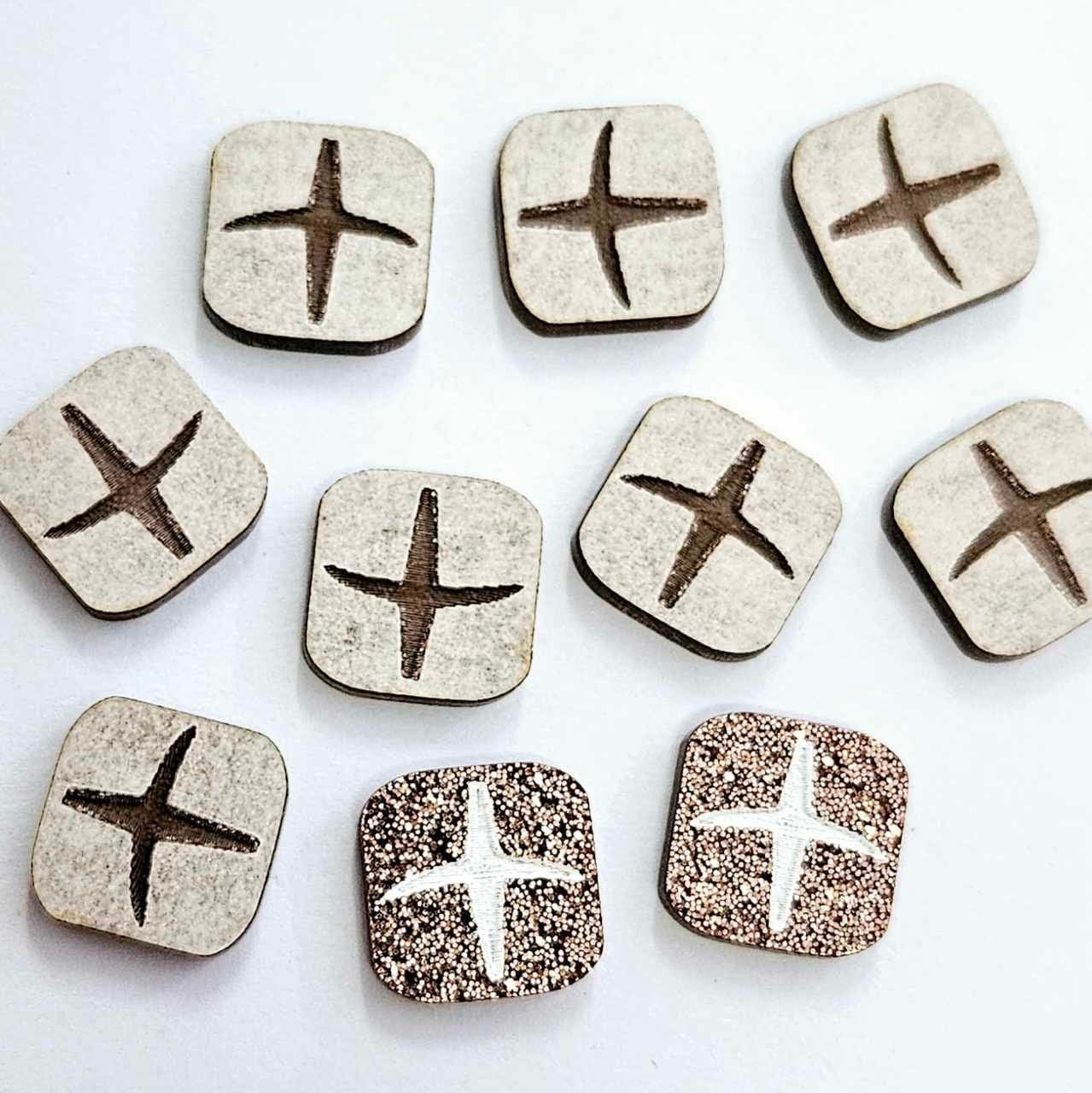 14mm COPPER GLITTER Acrylic HOT CROSS BUNS.