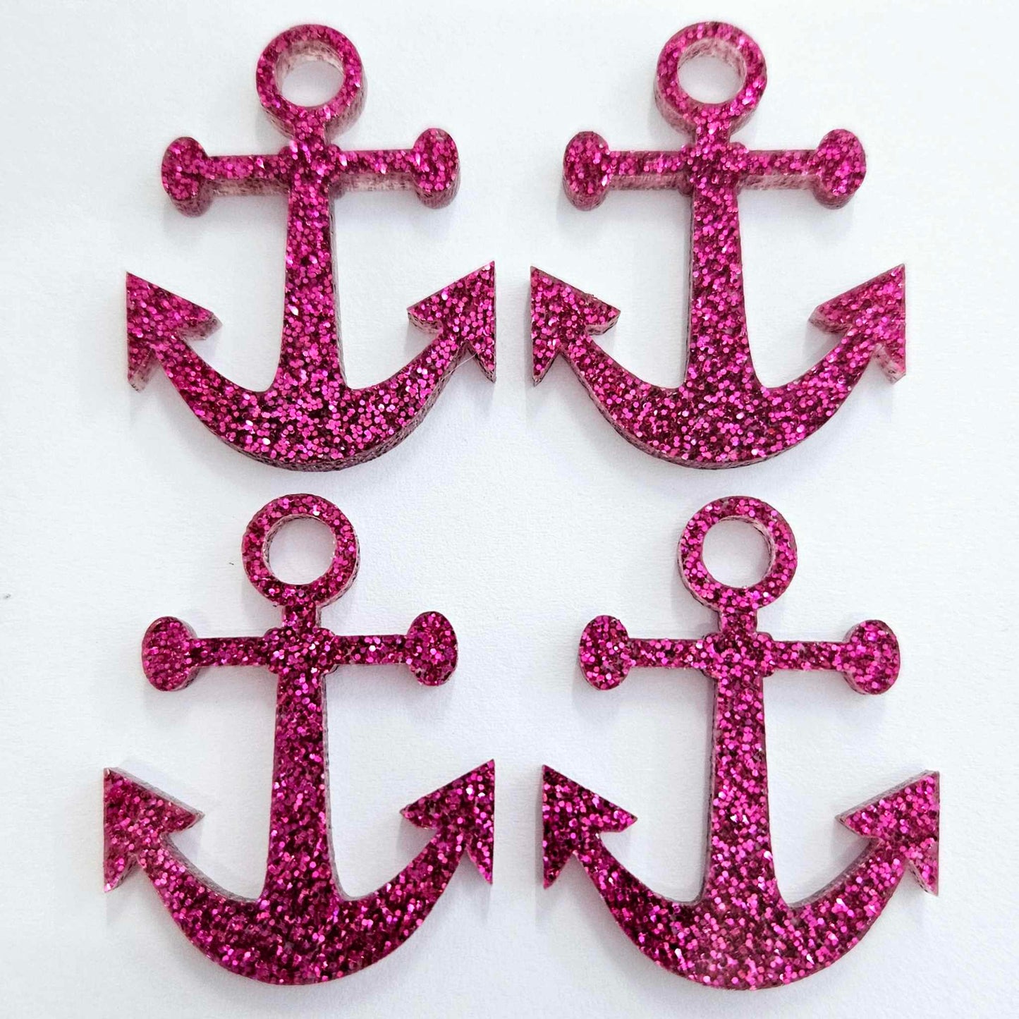 40mm HOT PINK GLITTER Acrylic ANCHORS