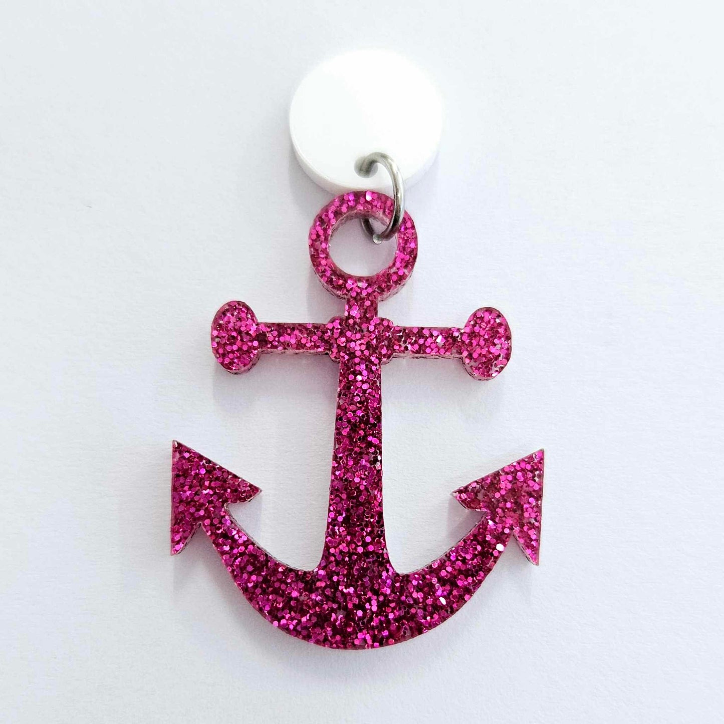 40mm HOT PINK GLITTER Acrylic ANCHORS