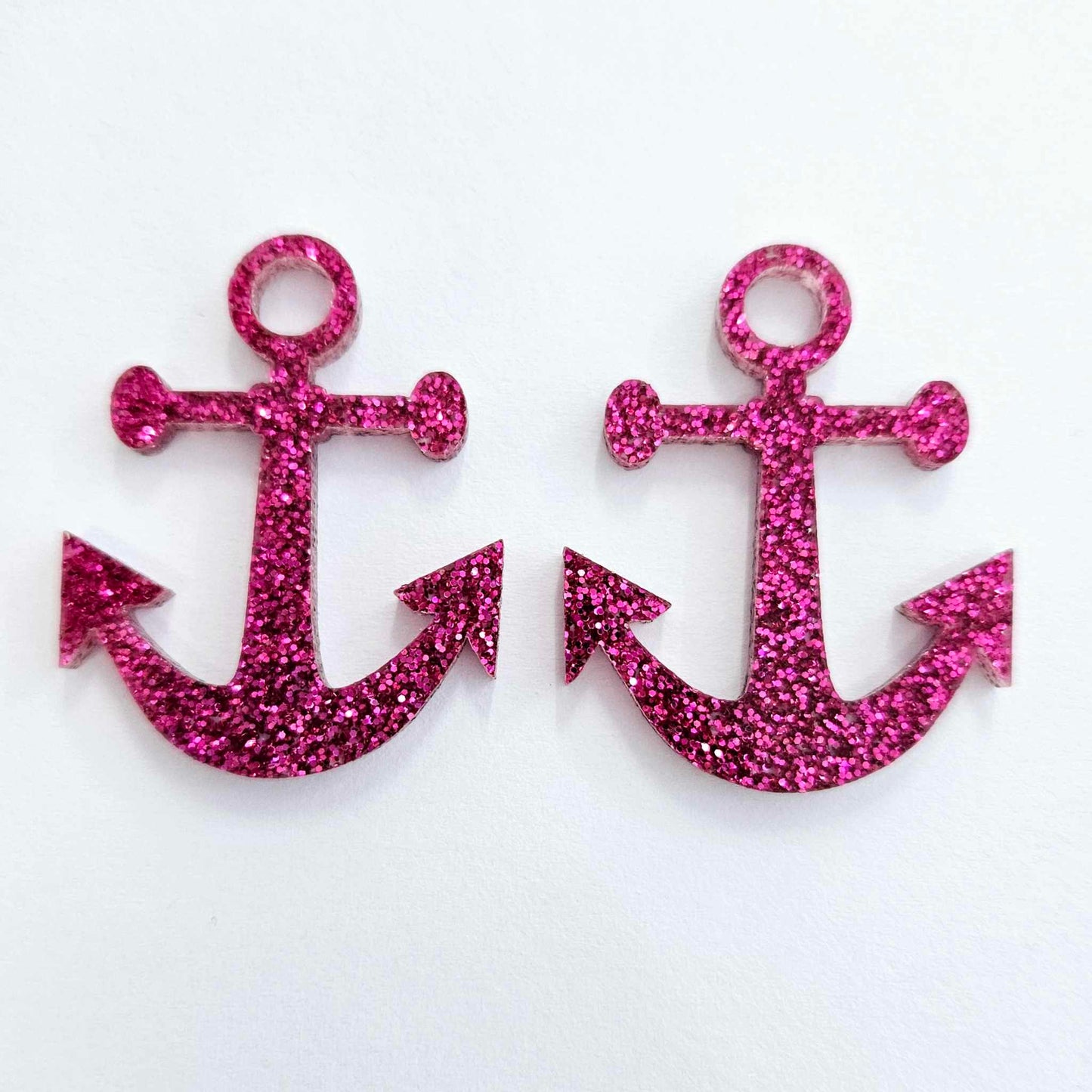 40mm HOT PINK GLITTER Acrylic ANCHORS
