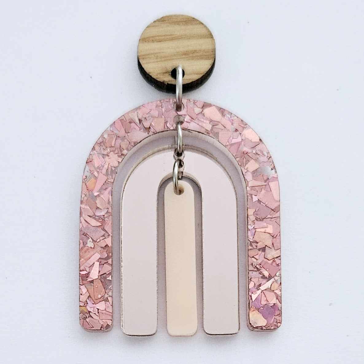 40mm ROSE GOLD MIRROR Acrylic RAINBOWS