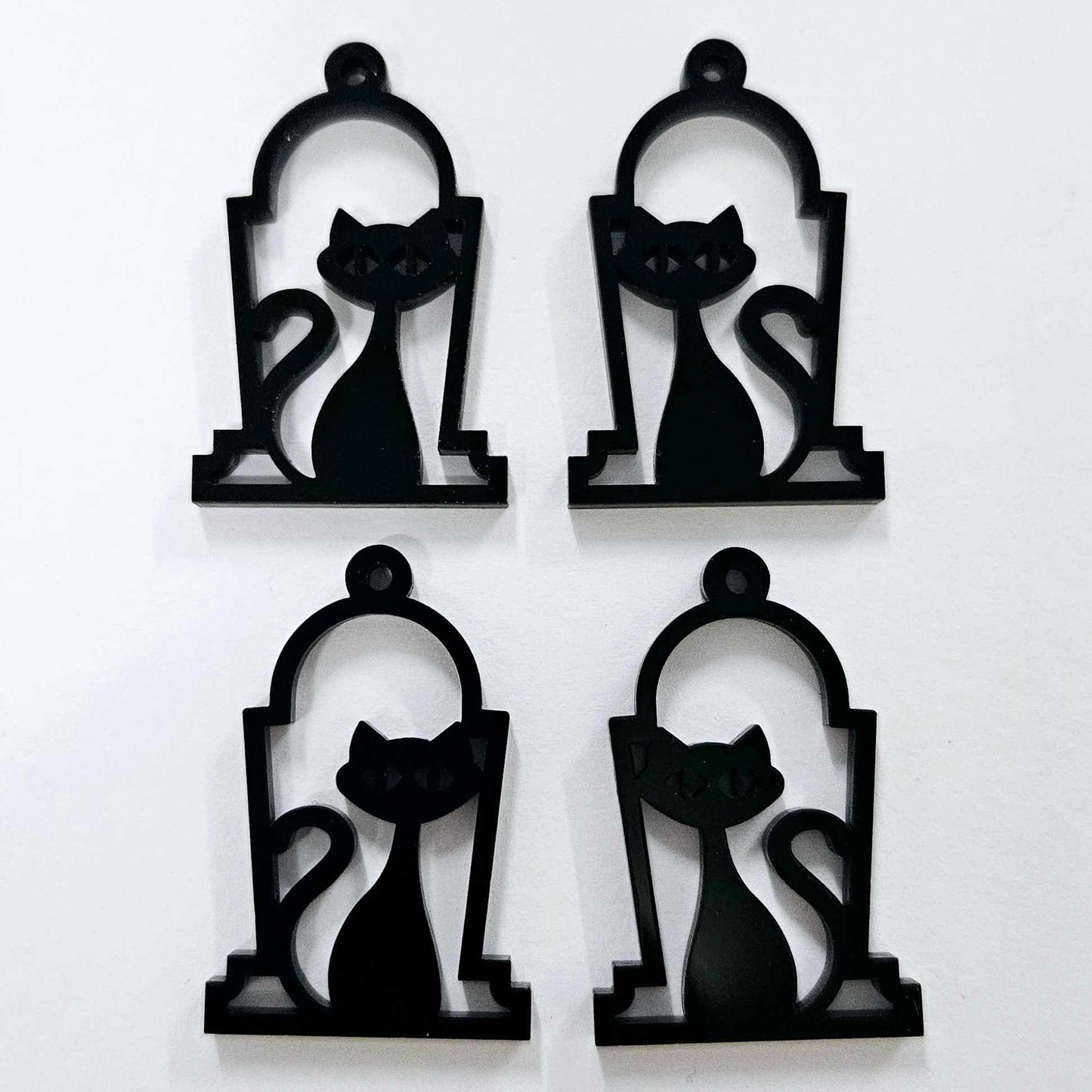 38mm GLOSSY BLACK Acrylic TOMBSTONE CAT's