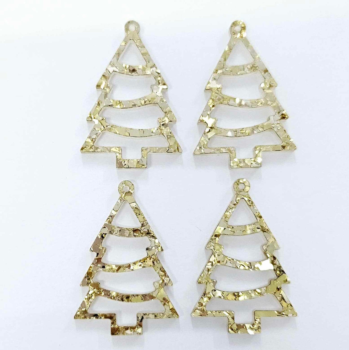 gold glitter Christmas Xmas tree diy earring supplies acrylic laser cut blanks dangles