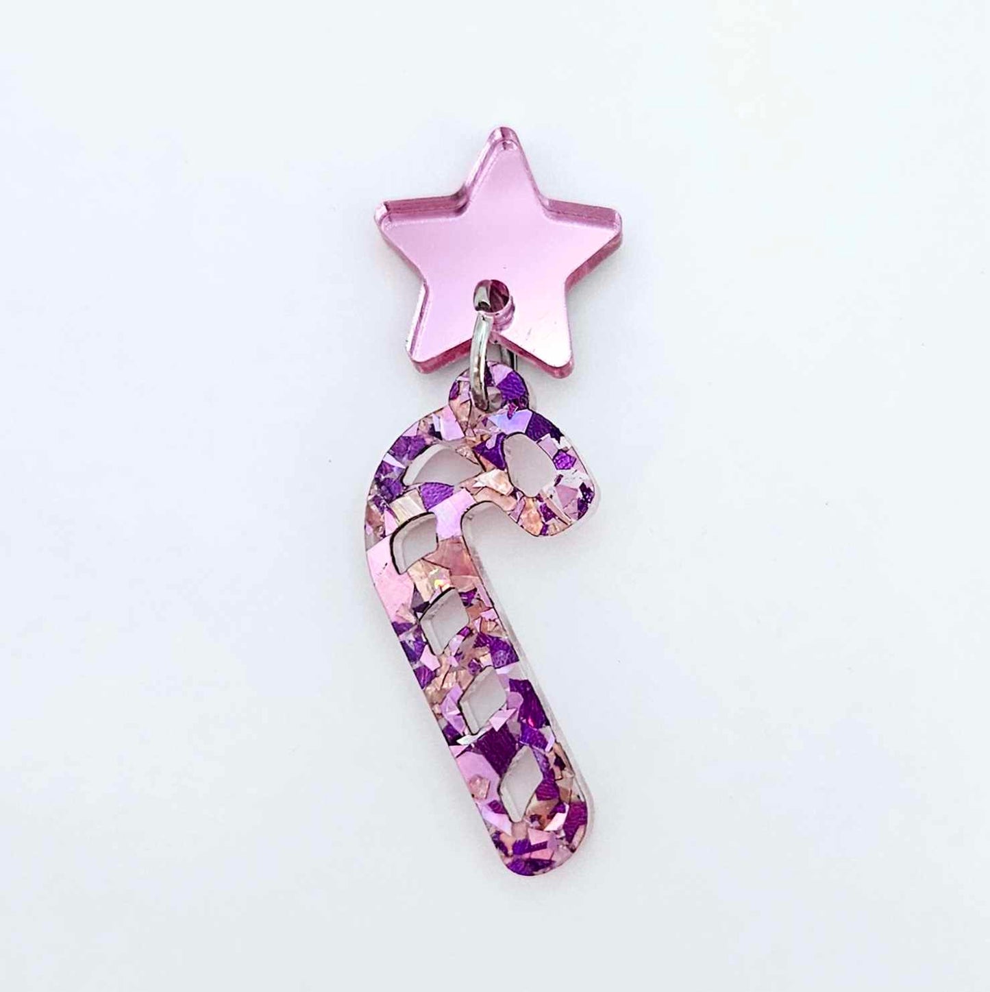purple pink unicorn glitter Christmas candy canes mini diy earring supplies laser cut acrylic dangles blanks