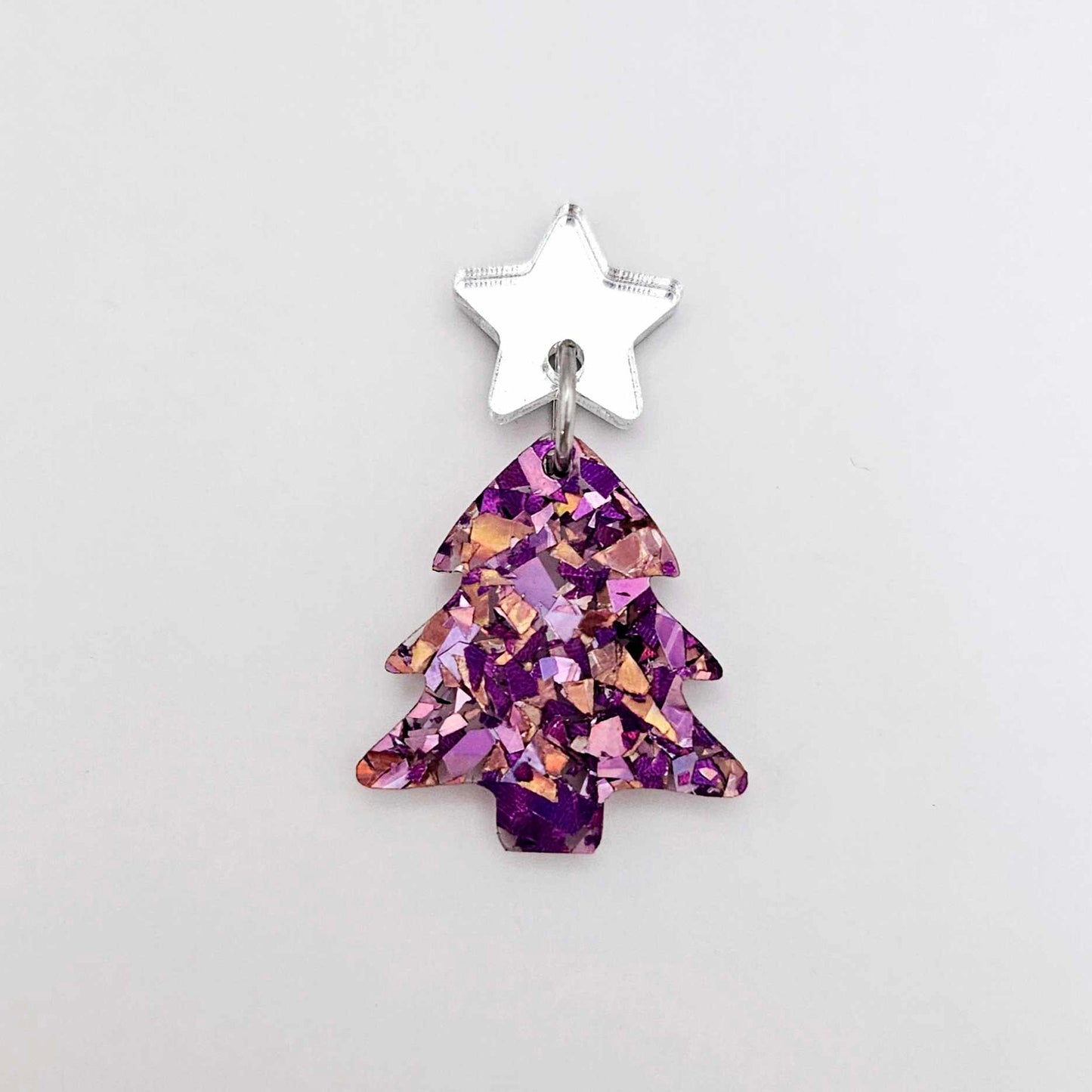 unicorn pink purple glitter Christmas tree mini petite diy earring supplies laser cut acrylic dangles blanks