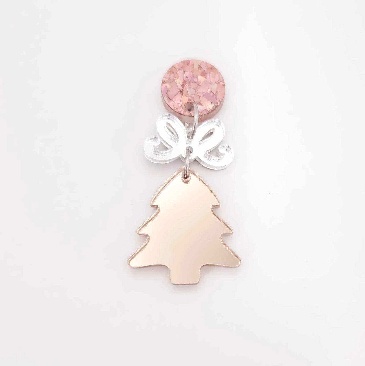 rose gold mirror Christmas trees diy earring supplies laser cut acrylic dangles blanks