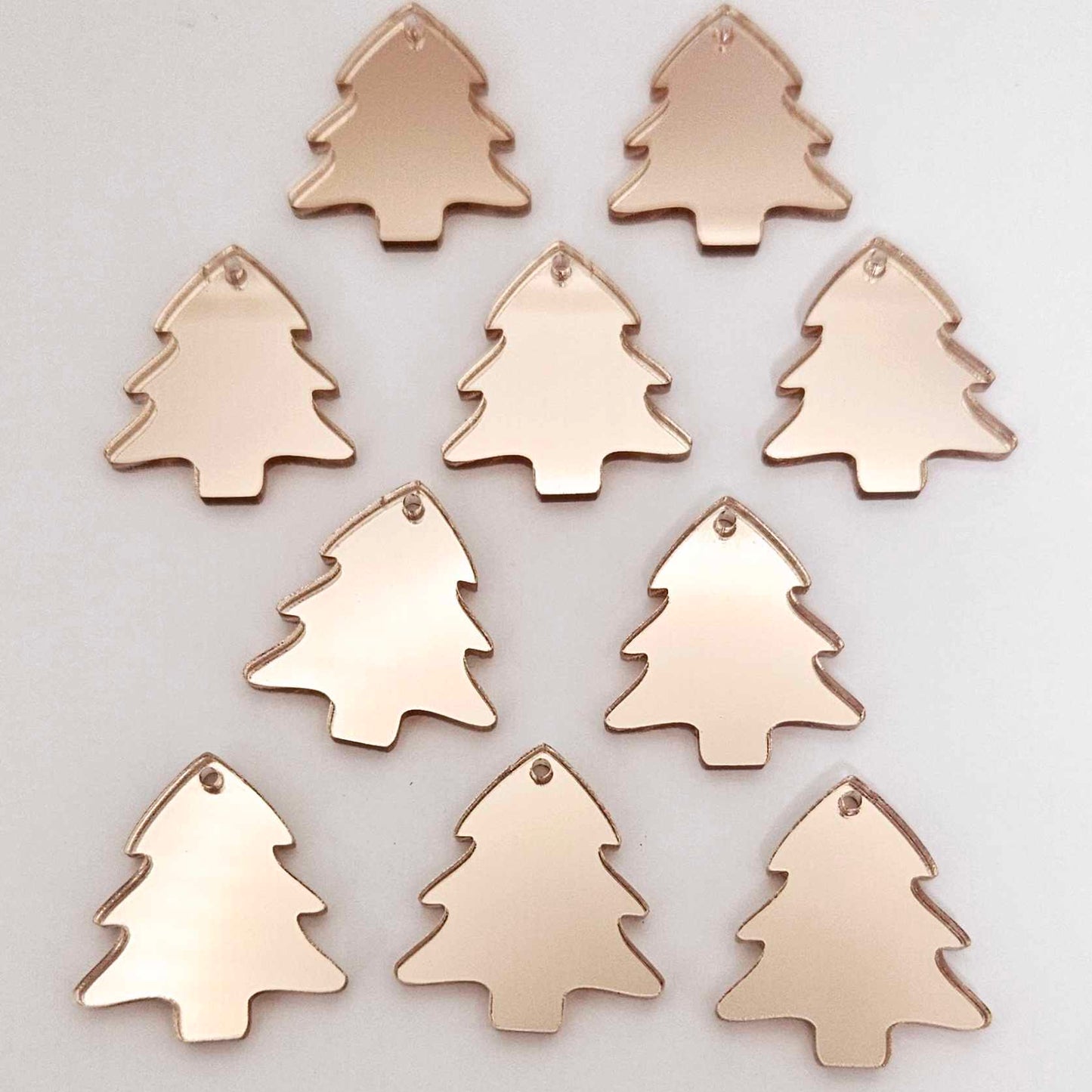 rose gold mirror Christmas trees diy earring supplies laser cut acrylic dangles blanks