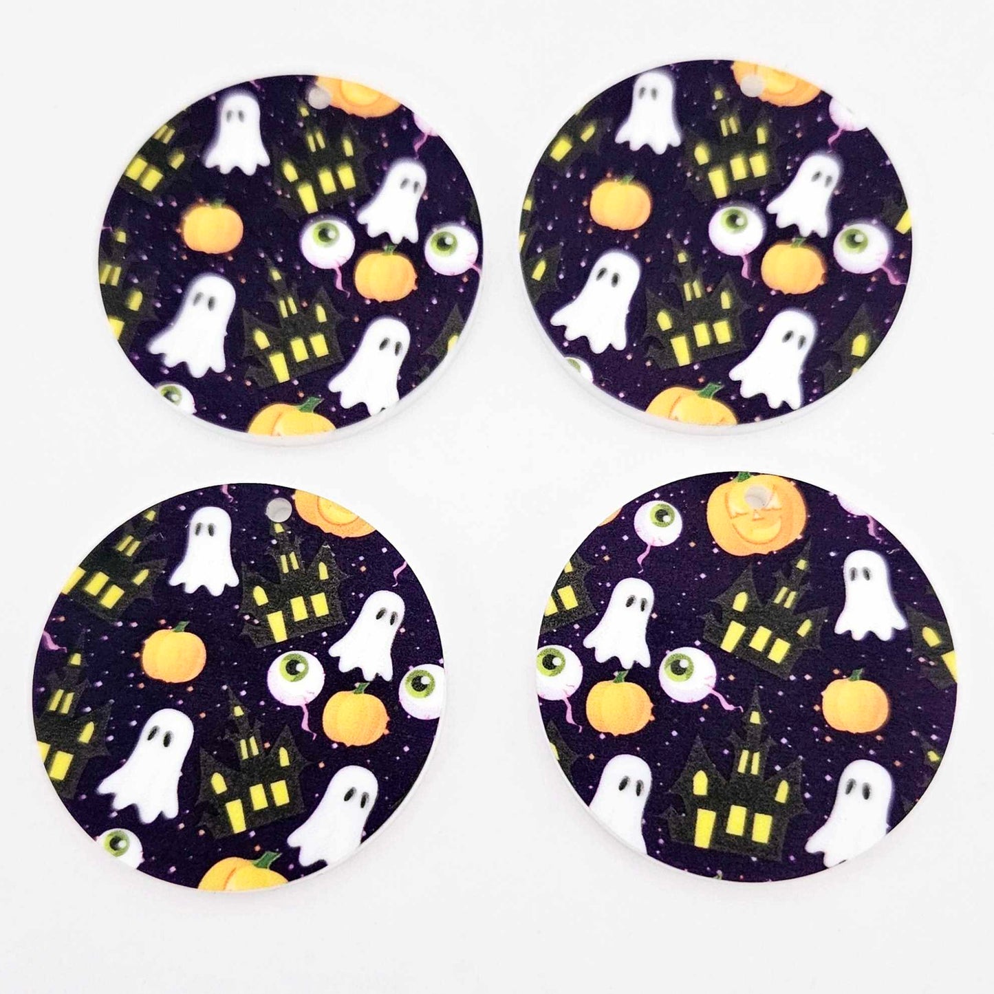 38mm PURPLE HALLOWEEN PRINT Acrylic DANGLES