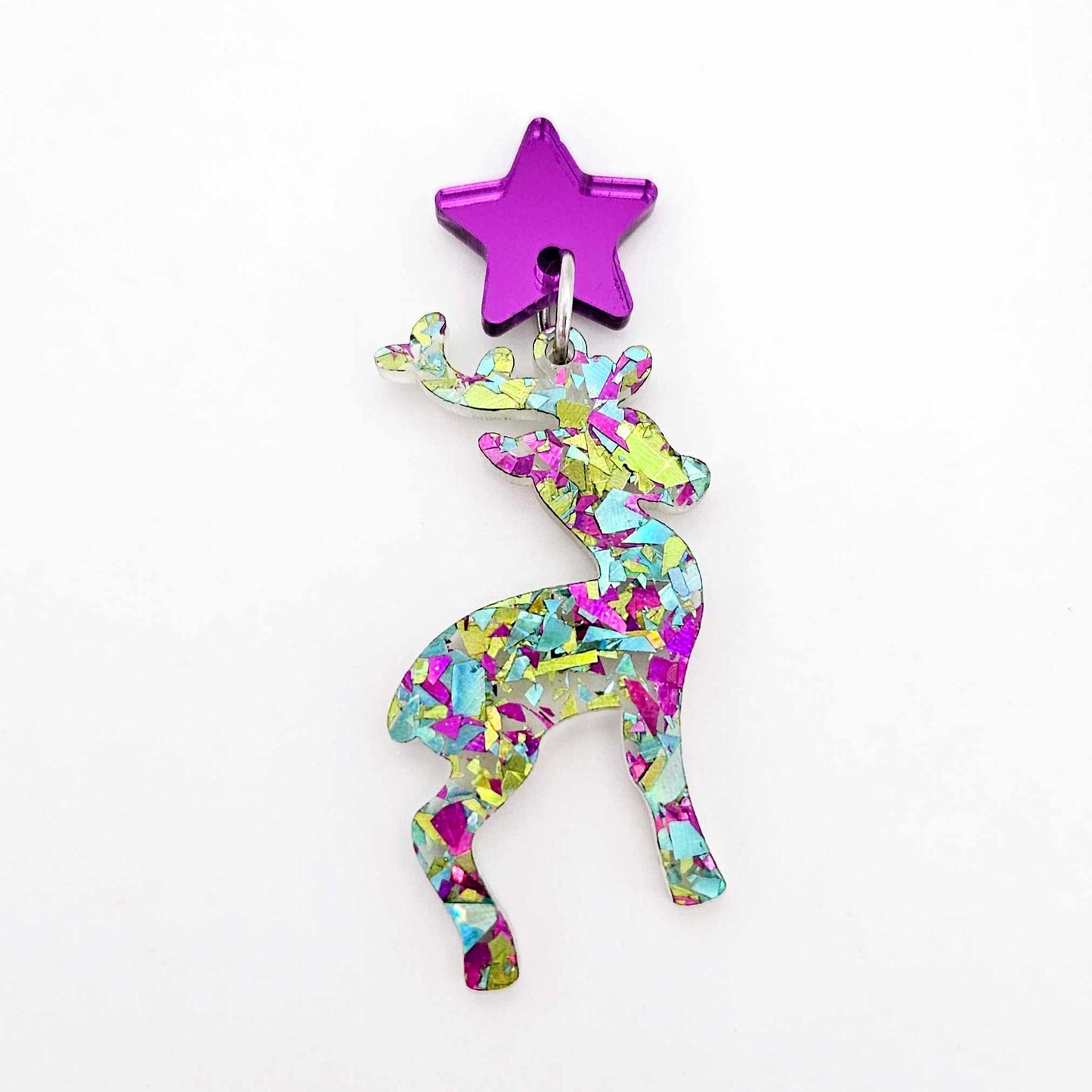 chunky green purple peacock glitter Christmas reindeer DIY earring supplies laser cut acrylic dangles blanks