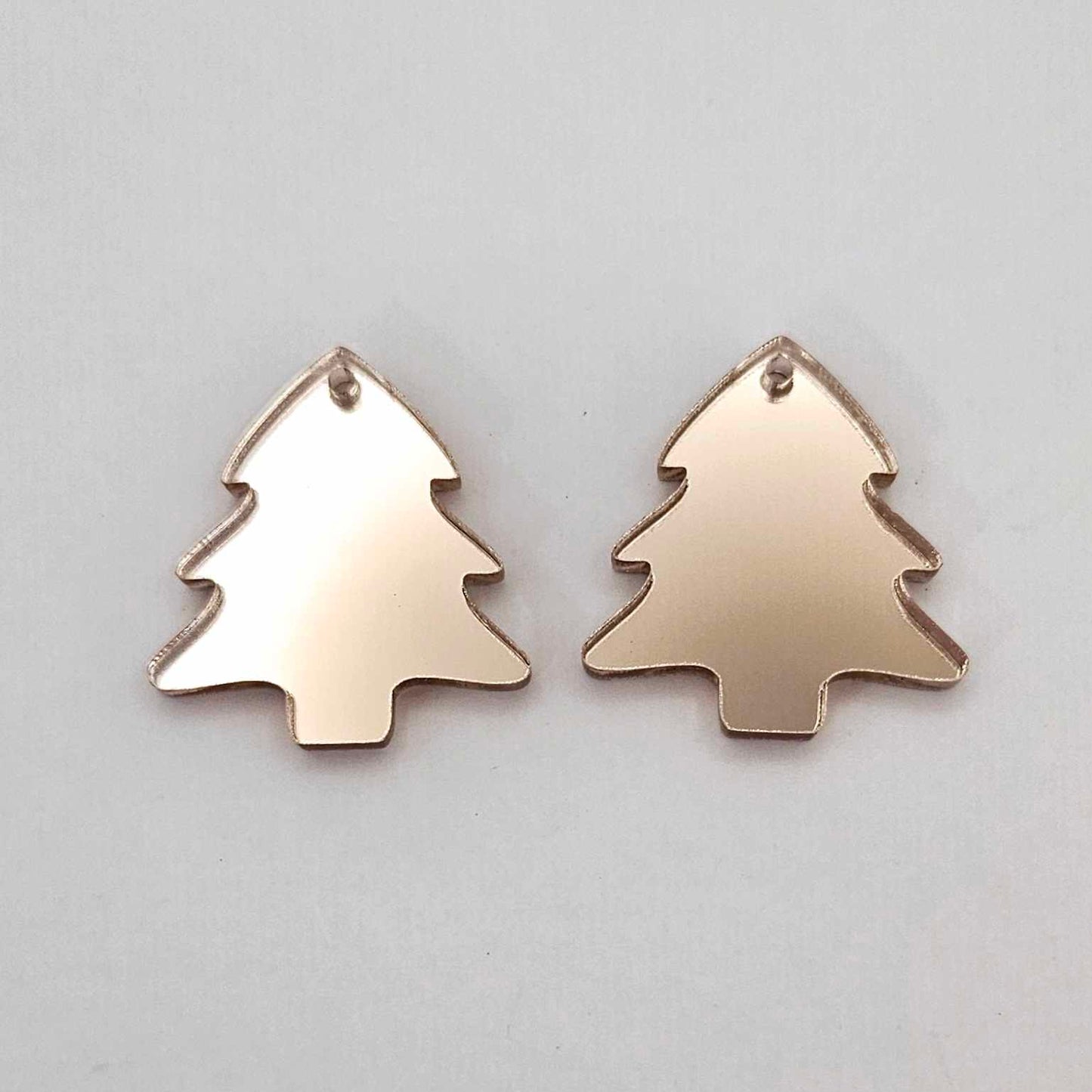 rose gold mirror Christmas trees diy earring supplies laser cut acrylic dangles blanks