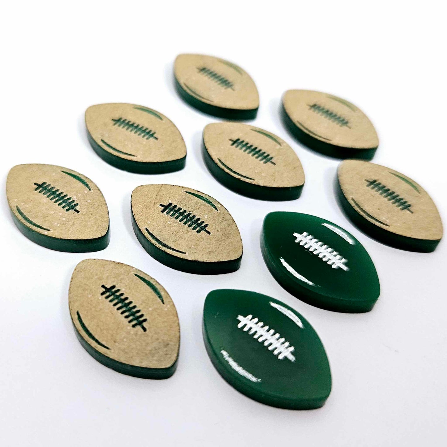 dark green football NRL AFL sports team DIY earring supplies laser cut acrylic studs blanks