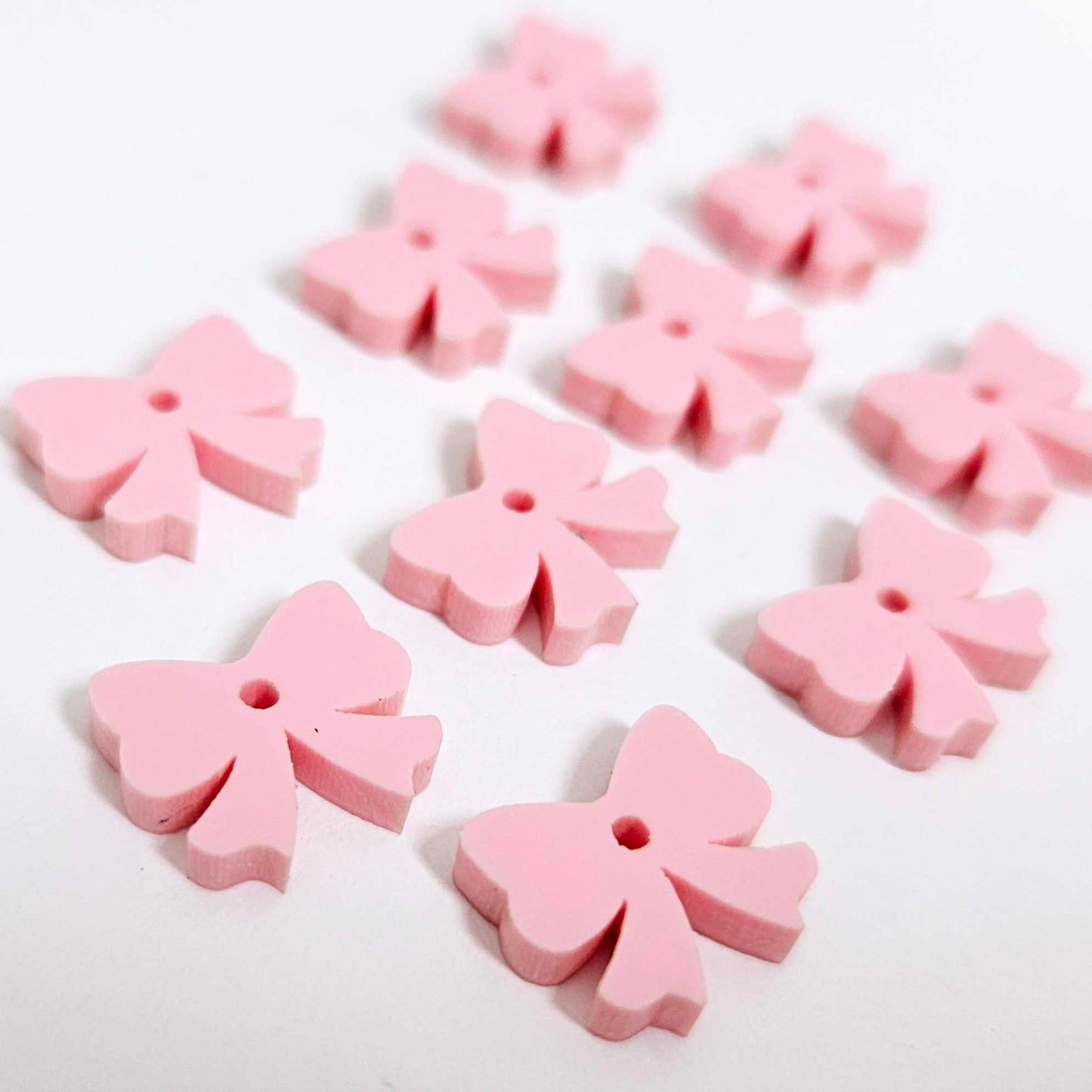pastel pink bow accompaniments DIY earring supplies laser cut acrylic dangles Easter