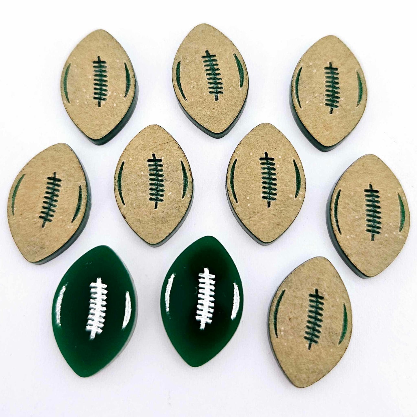 dark green football NRL AFL sports team DIY earring supplies laser cut acrylic studs blanks
