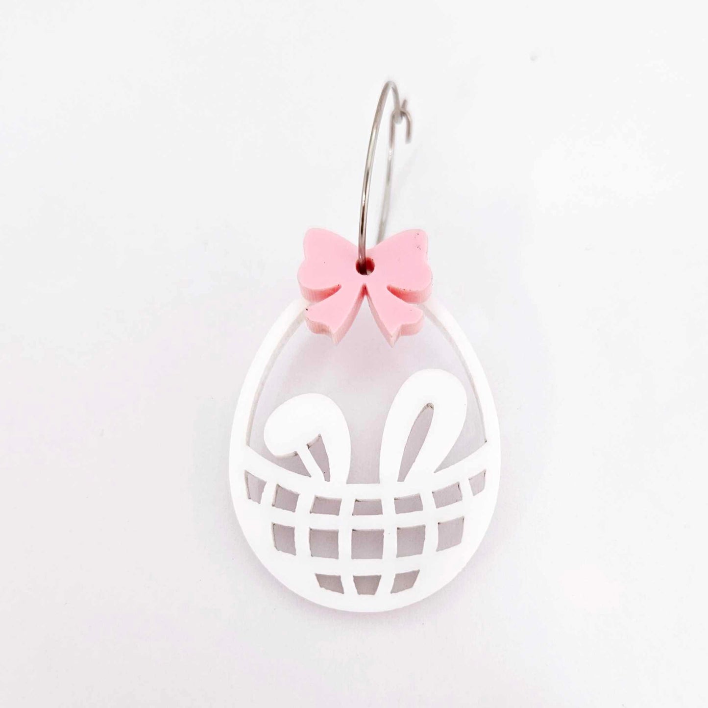 white Easter bunny egg basket DIY earring supplies laser cut acrylic dangles blanks