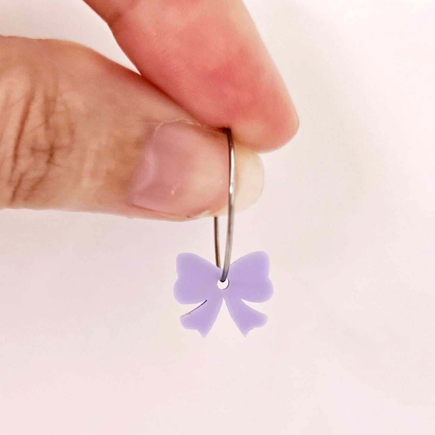 pastel purple bow accompaniments DIY earring supplies laser cut acrylic dangles Easter