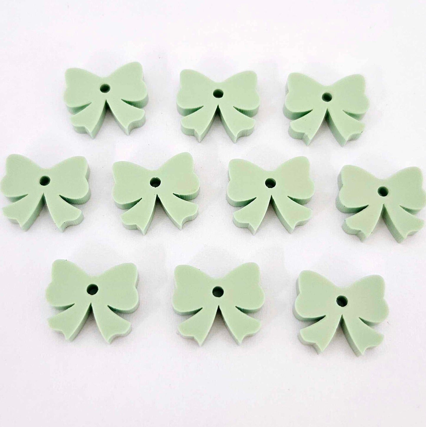 pastel mint green bow accompaniments DIY earring supplies laser cut acrylic dangles Easter