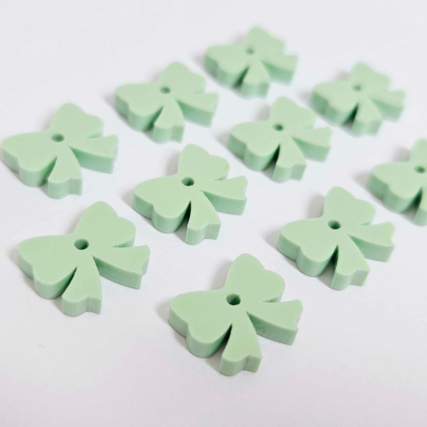 pastel mint green bow accompaniments DIY earring supplies laser cut acrylic dangles Easter
