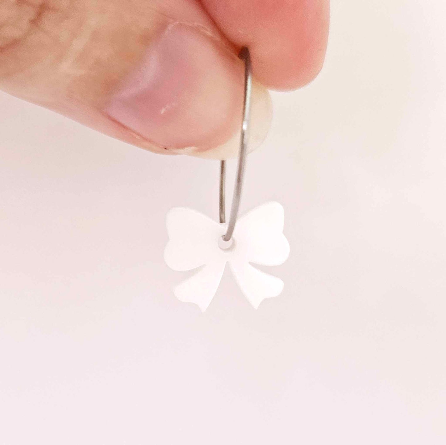 white bow accompaniments DIY earring supplies laser cut acrylic dangles Easter
