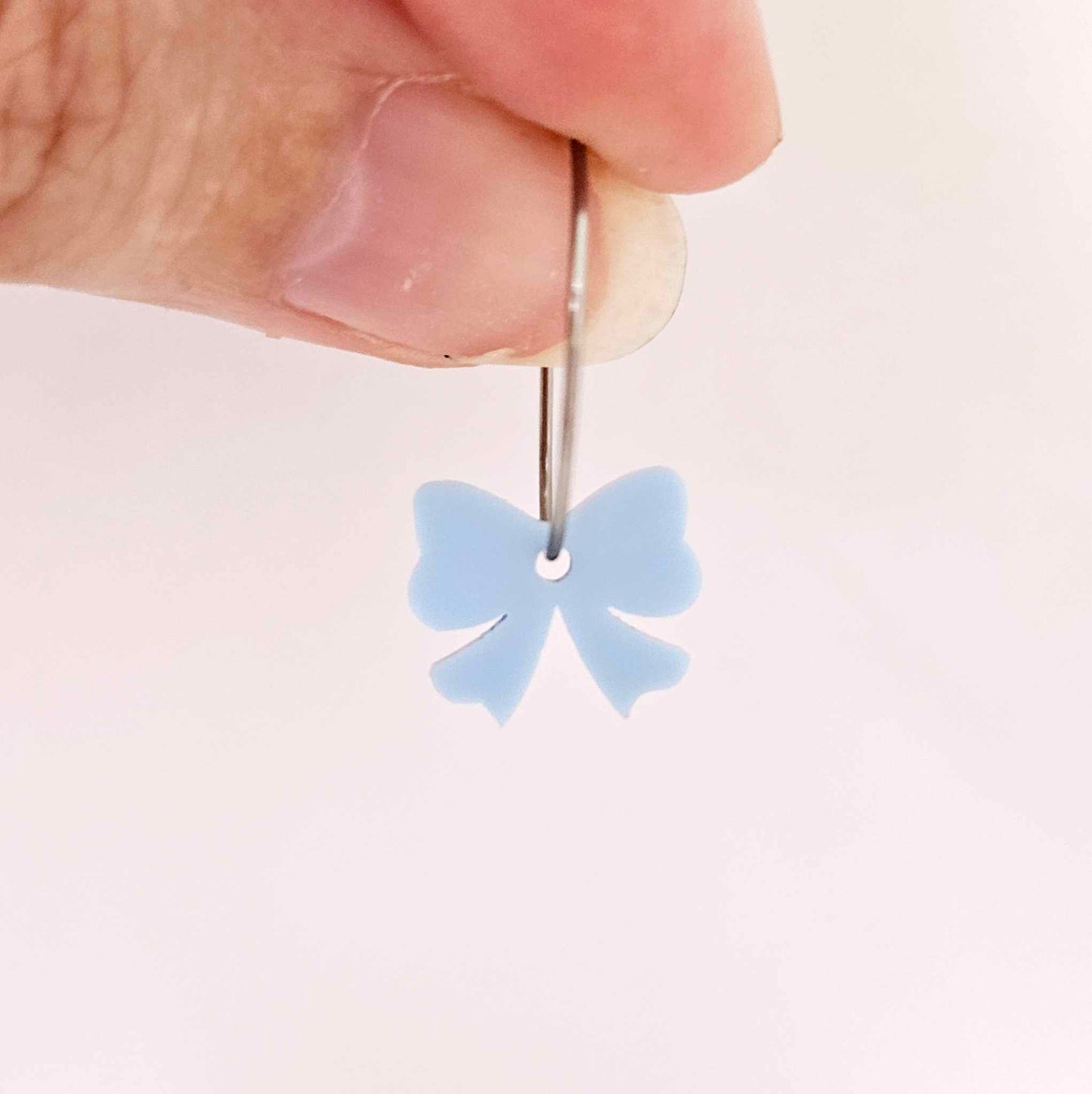 pastel blue bow accompaniments DIY earring supplies laser cut acrylic dangles Easter
