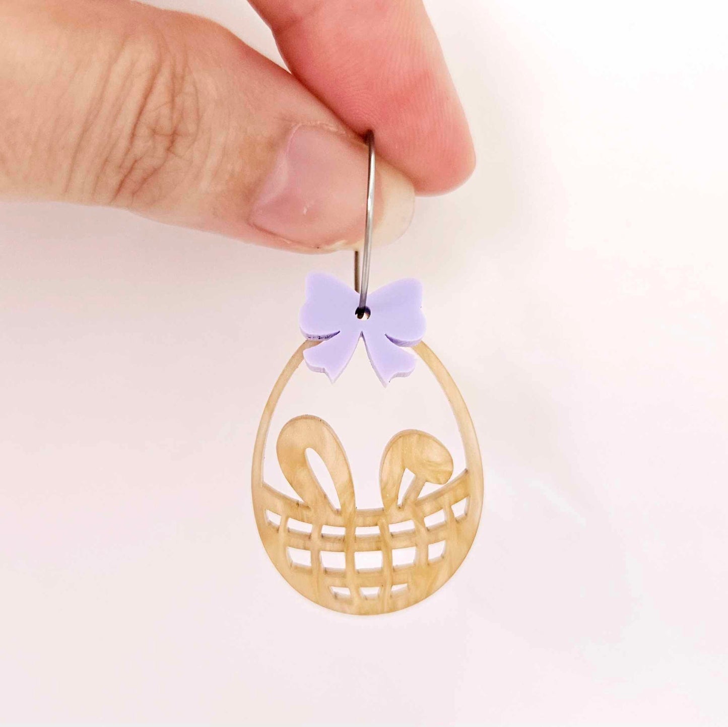 pastel purple bow accompaniments DIY earring supplies laser cut acrylic dangles Easter