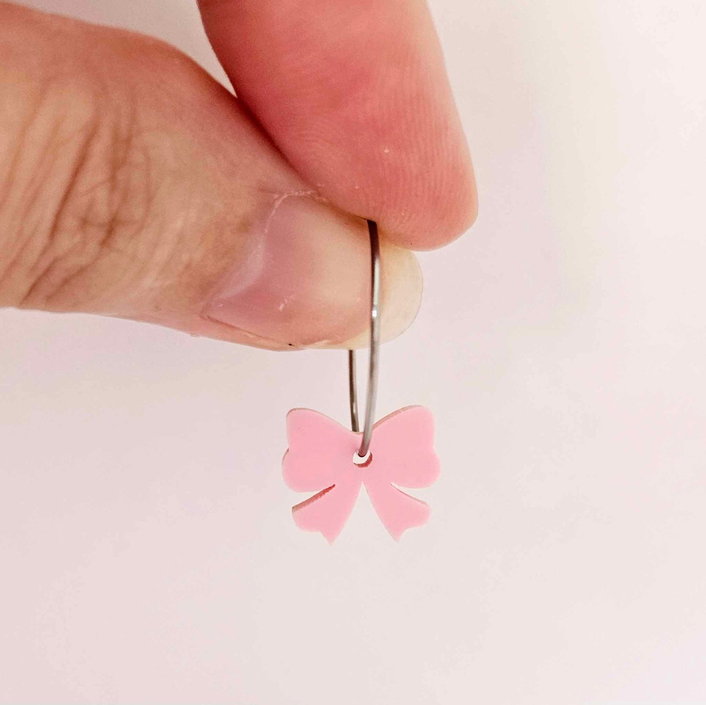pastel pink bow accompaniments DIY earring supplies laser cut acrylic dangles Easter