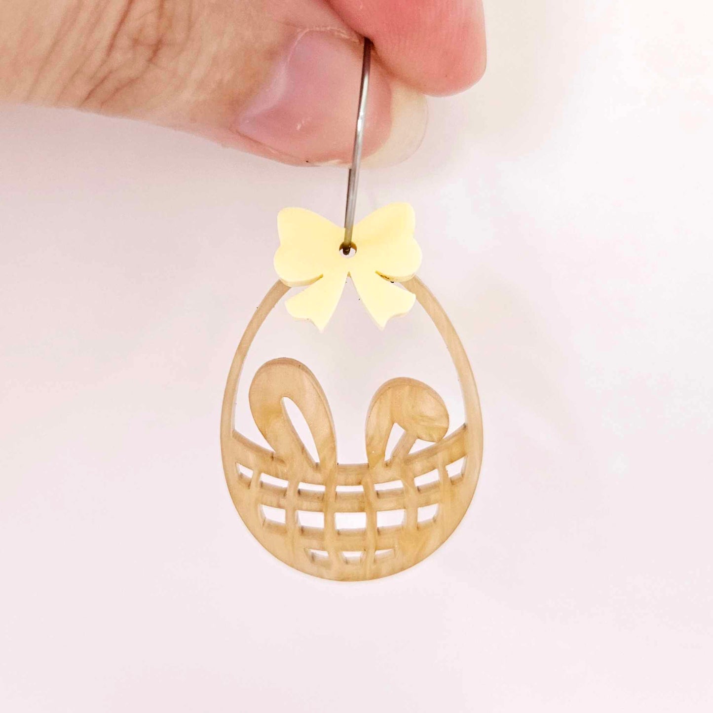pastel yellow lemon bow accompaniments DIY earring supplies laser cut acrylic dangles Easter
