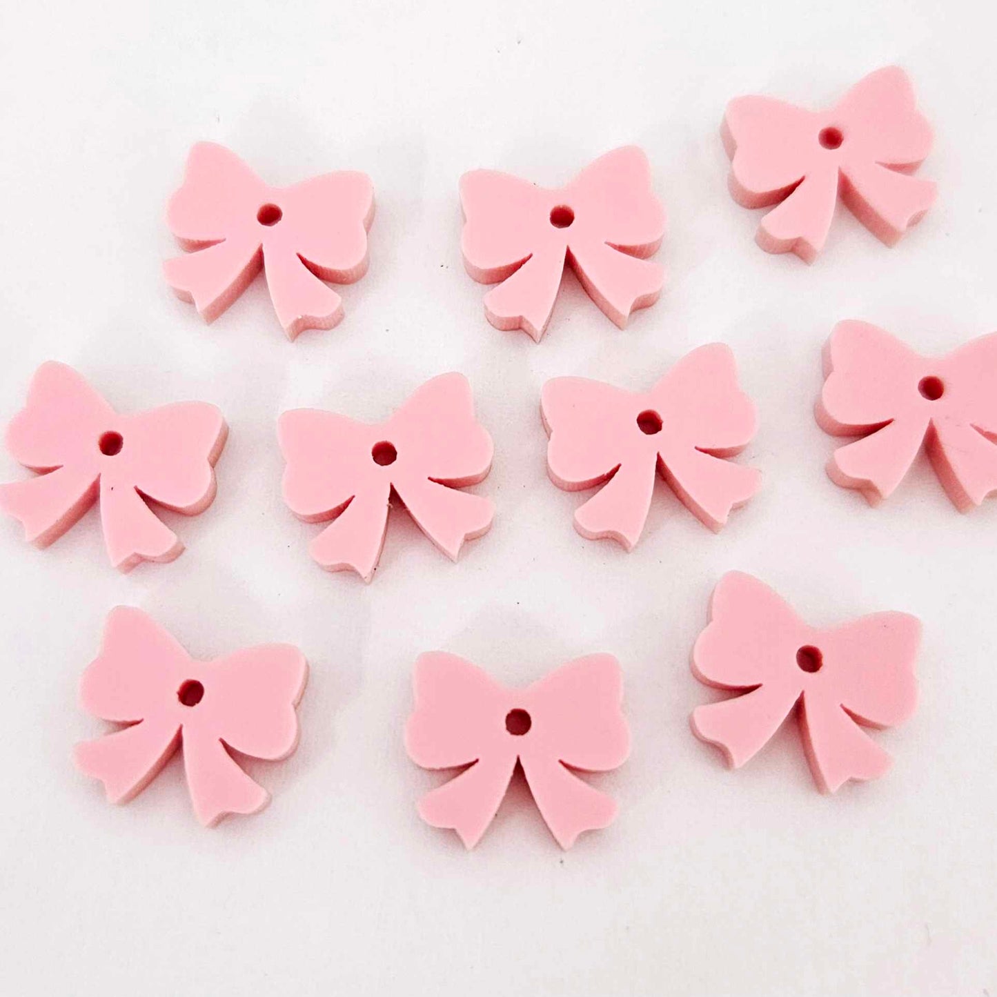 pastel pink bow accompaniments DIY earring supplies laser cut acrylic dangles Easter