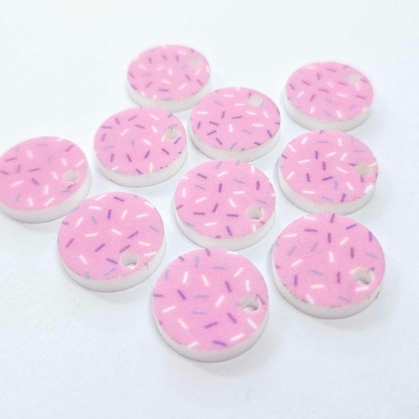 14mm PINK SPRINKLE Acrylic Toppers/Studs