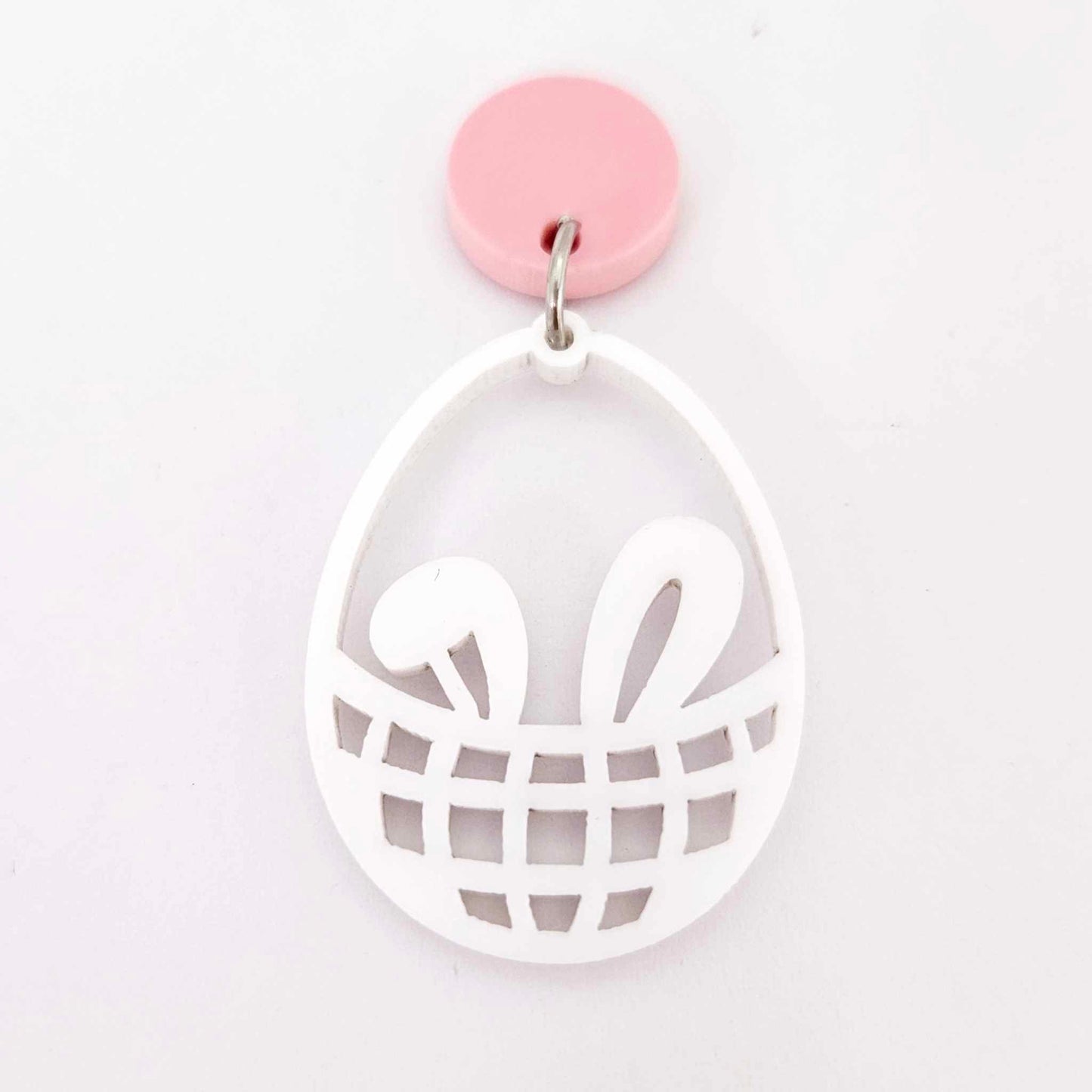 white Easter bunny egg basket DIY earring supplies laser cut acrylic dangles blanks
