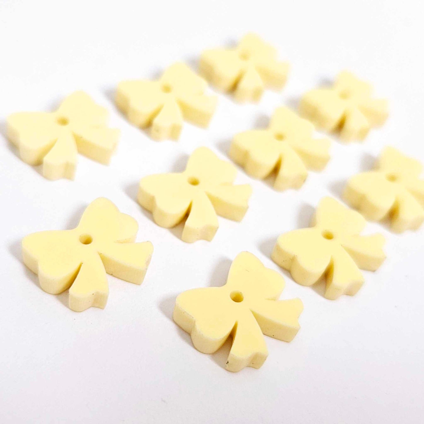 pastel yellow lemon bow accompaniments DIY earring supplies laser cut acrylic dangles Easter