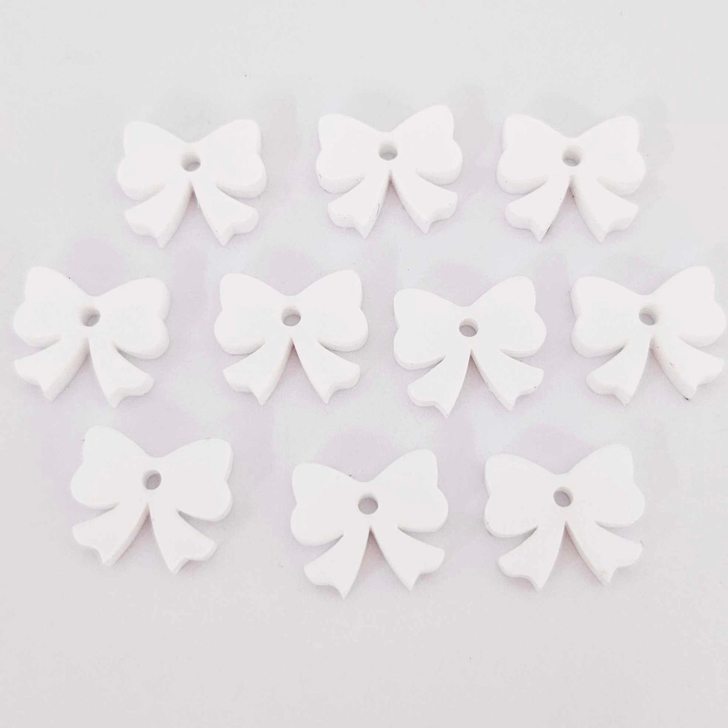 white bow accompaniments DIY earring supplies laser cut acrylic dangles Easter