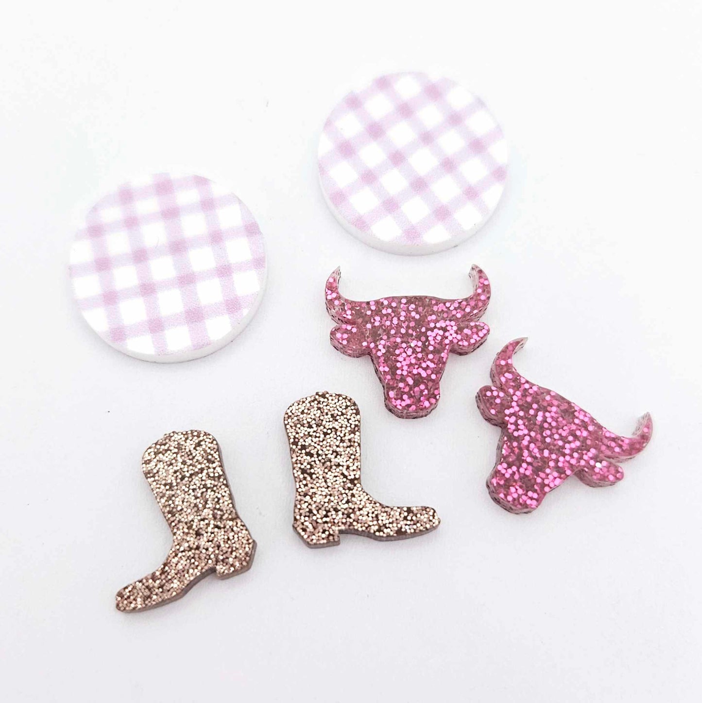 DIY earring kit country gal CMC boots western horse sunflower supplies laser cut acrylic wood dangles studs craft make your own findings glue