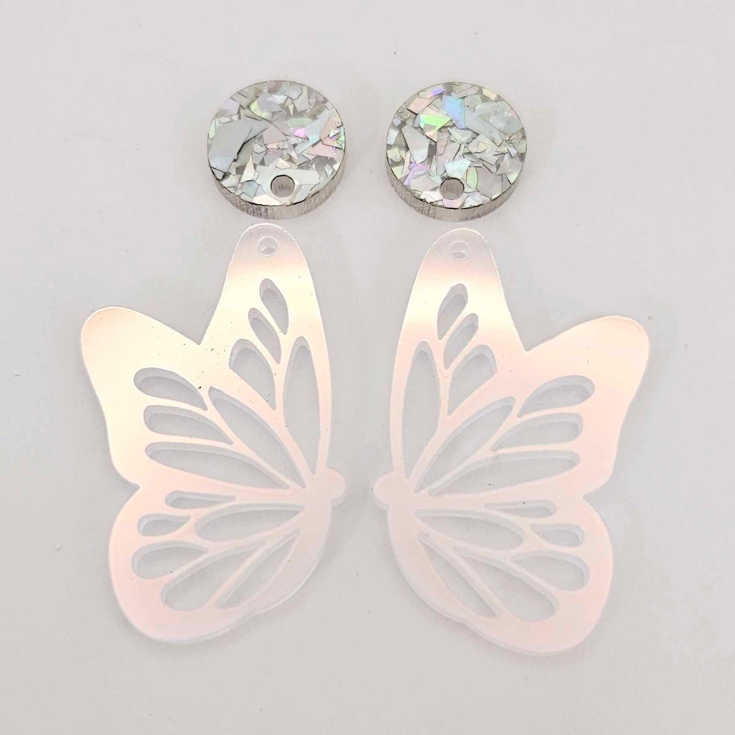Bugs life butterfly bee ladybug DIY earring kit laser cut acrylic dangles blanks craft glue findings