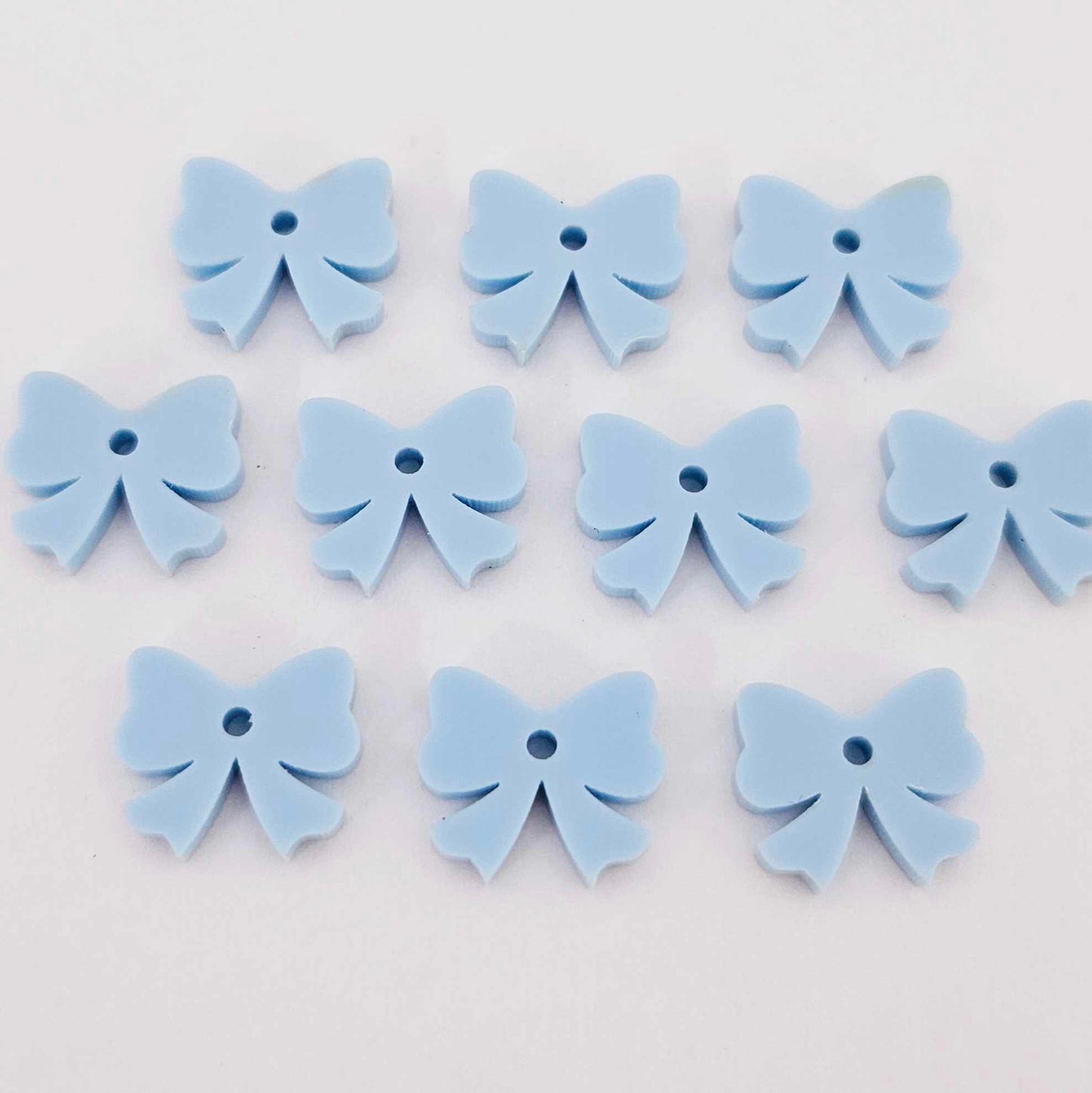 pastel blue bow accompaniments DIY earring supplies laser cut acrylic dangles Easter