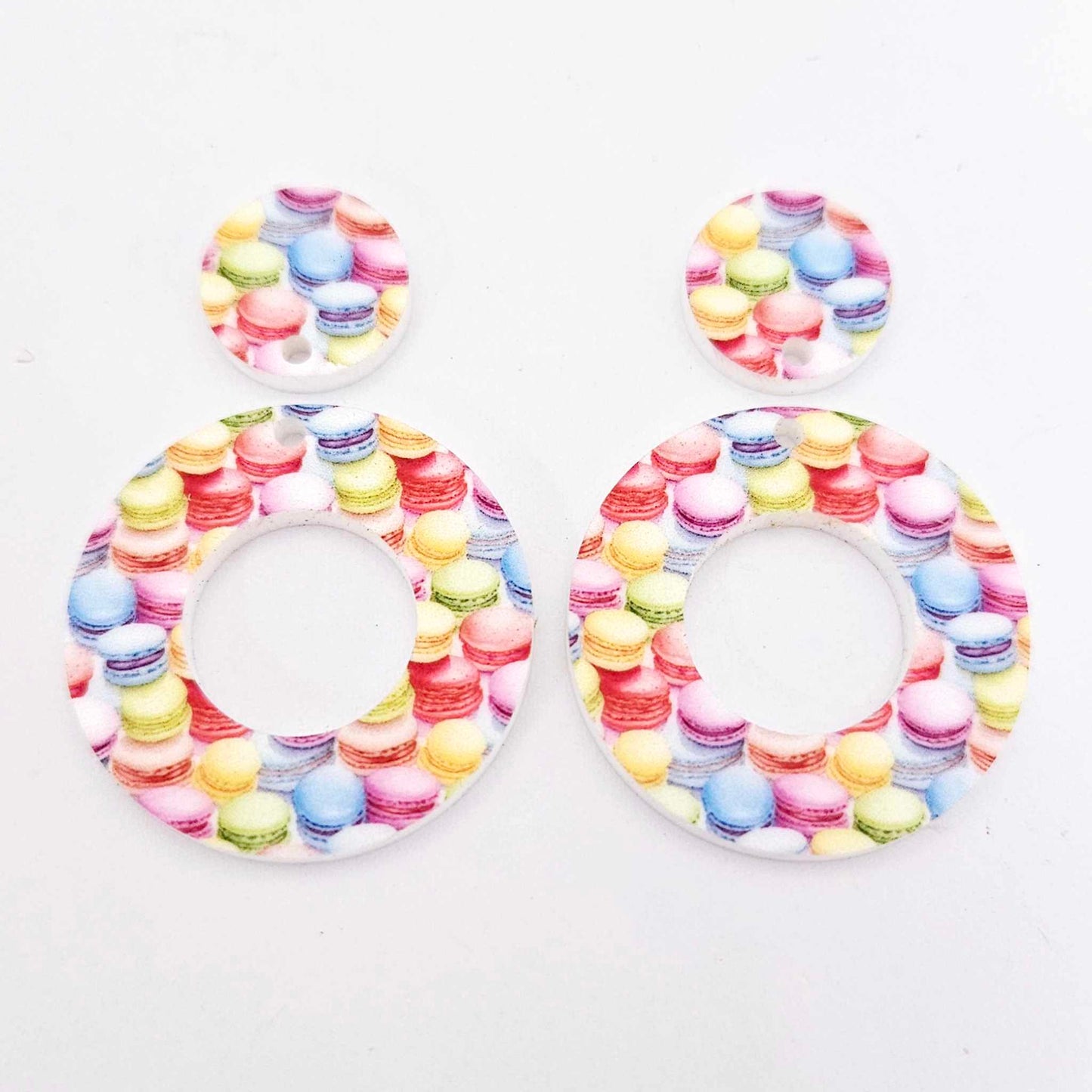 sweet treats DIY earring kit donuts ice-creams coffee tea macarons cupcakes supplies laser cut acrylic dangles studs blanks findings glue craft UV print wood