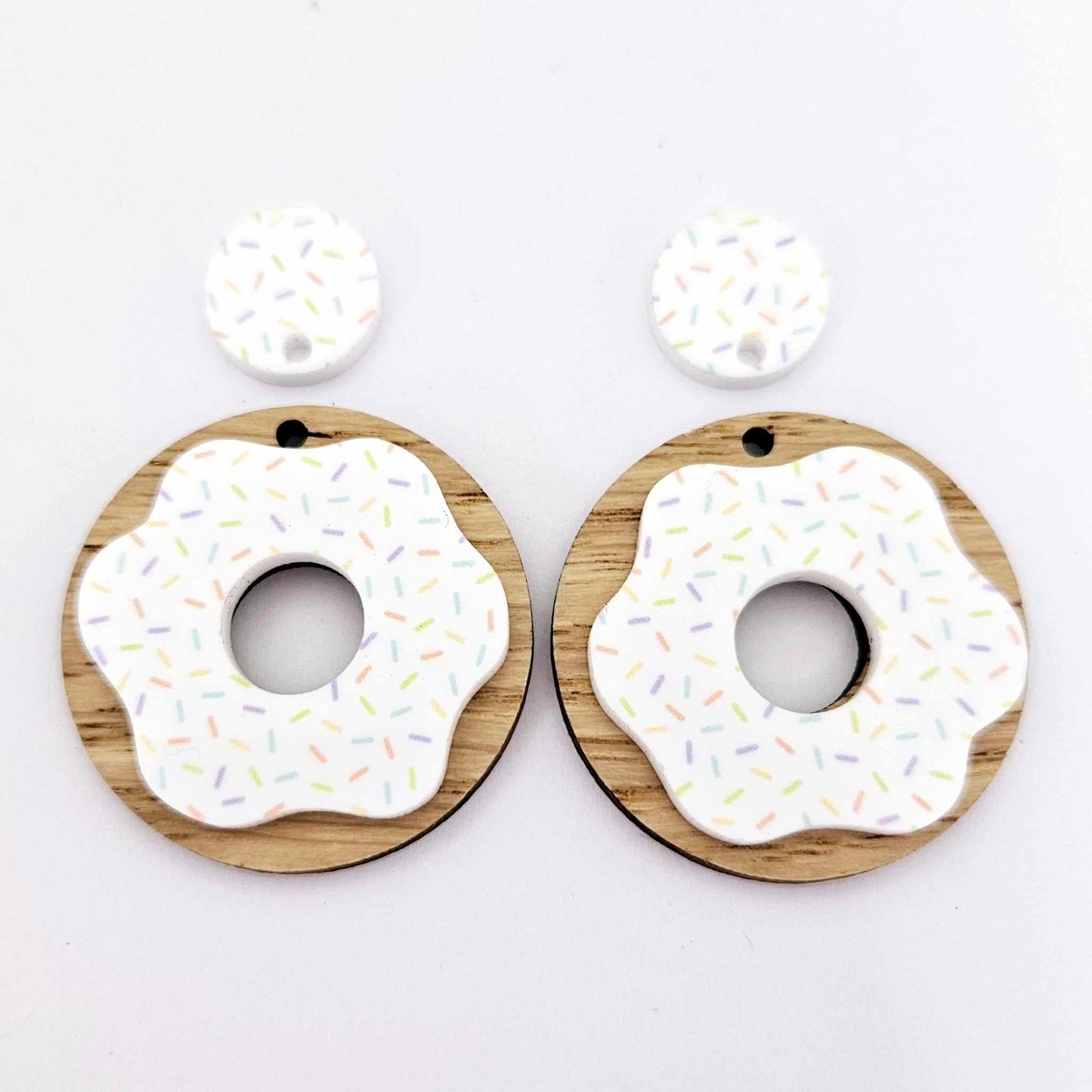 sweet treats DIY earring kit donuts ice-creams coffee tea macarons cupcakes supplies laser cut acrylic dangles studs blanks findings glue craft UV print wood