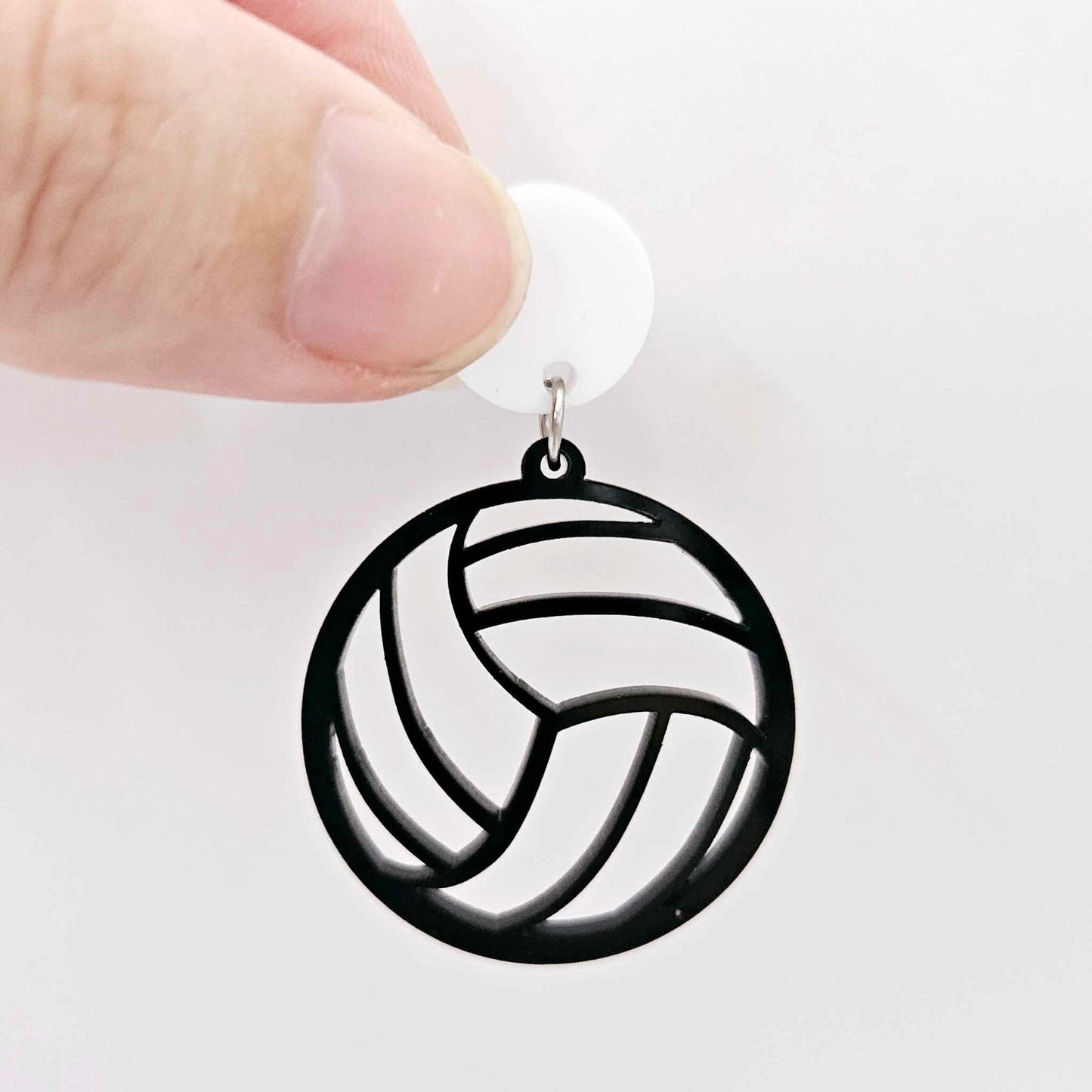 glossy black netball volleyball DIY earring supplies laser cut acrylic dangles blanks sports
