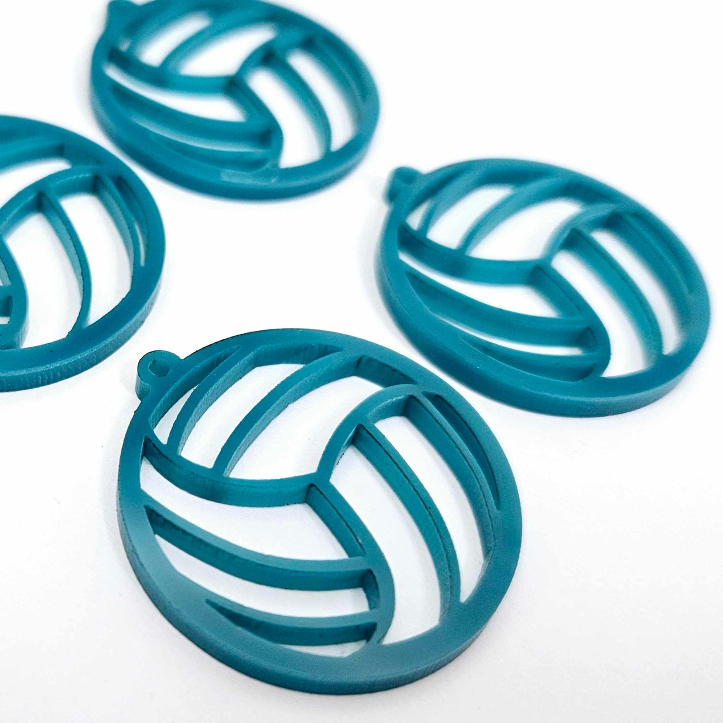 turquoise netball volleyball sport team DIY earring supplies laser cut acrylic dangles blanks