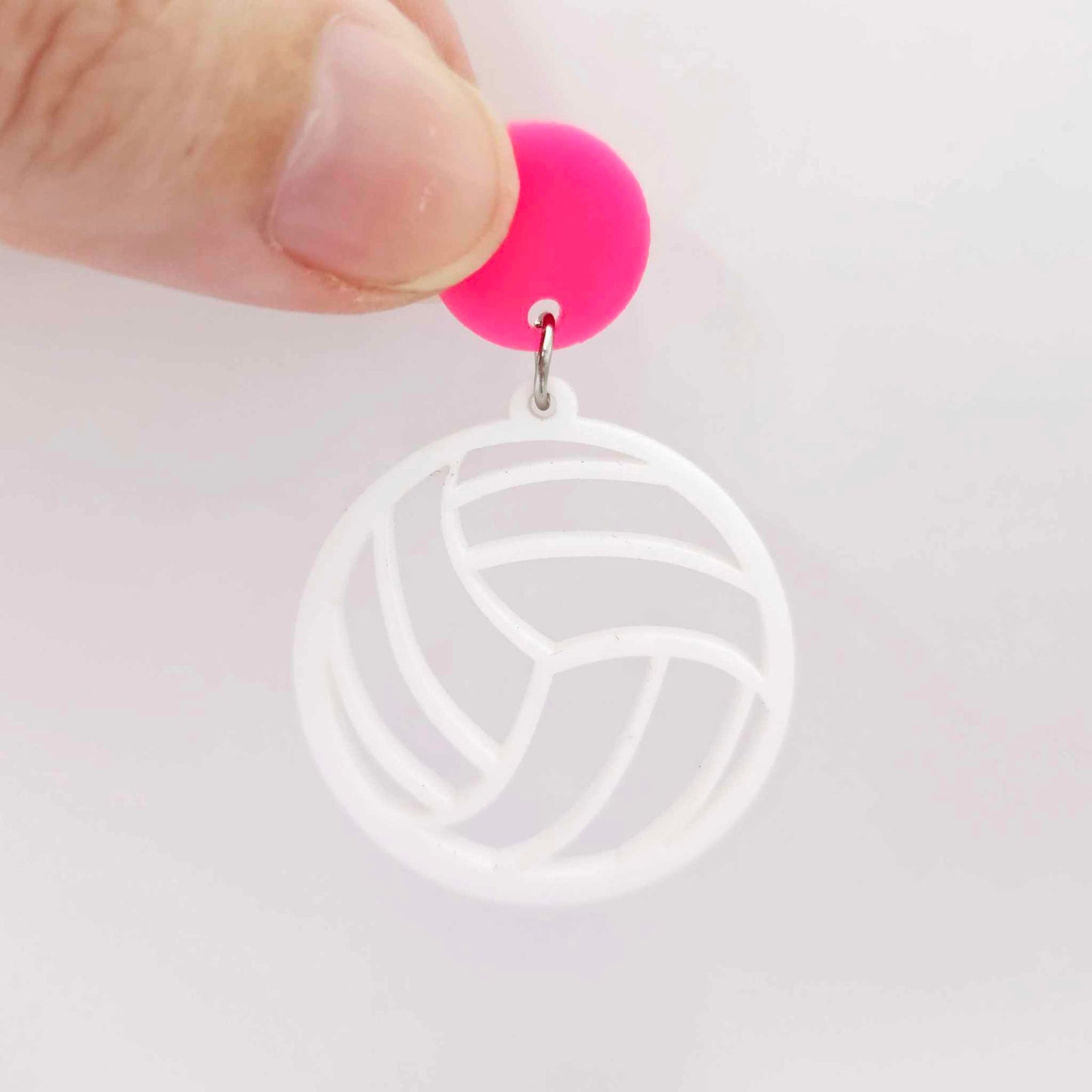 white netball volleyball sport team DIY earring supplies laser cut acrylic dangles blanks