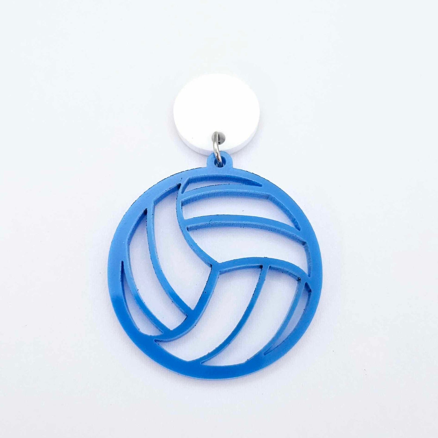 sky blue netball volleyball sport team DIY earring supplies laser cut acrylic dangles blanks