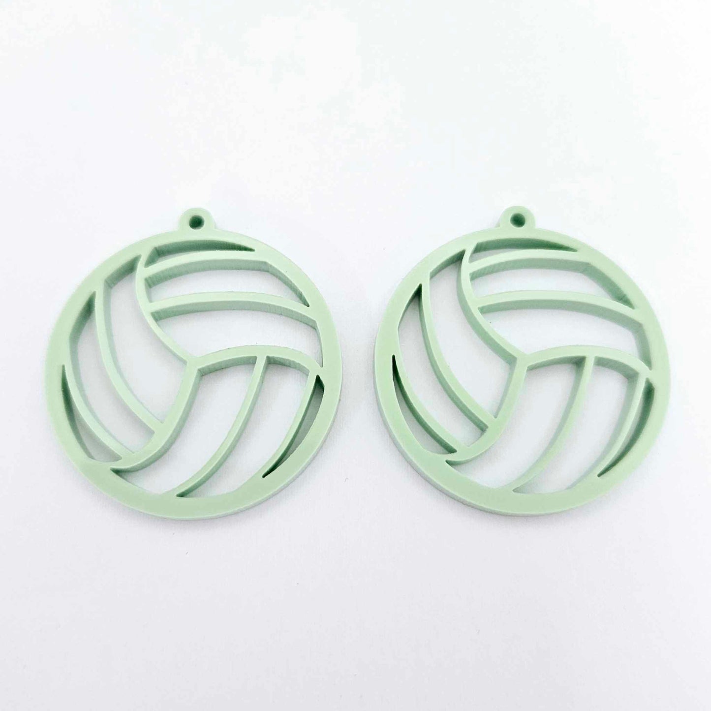 pastel green mint netball volleyball DIY earring supplies laser cut acrylic dangles blanks sports
