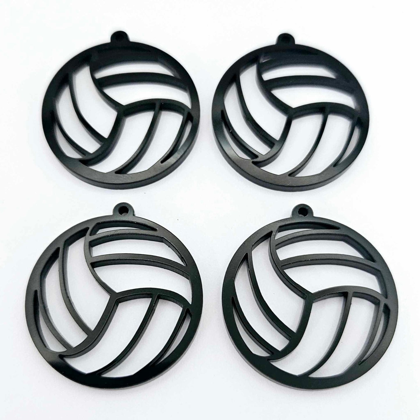 glossy black netball volleyball DIY earring supplies laser cut acrylic dangles blanks sports