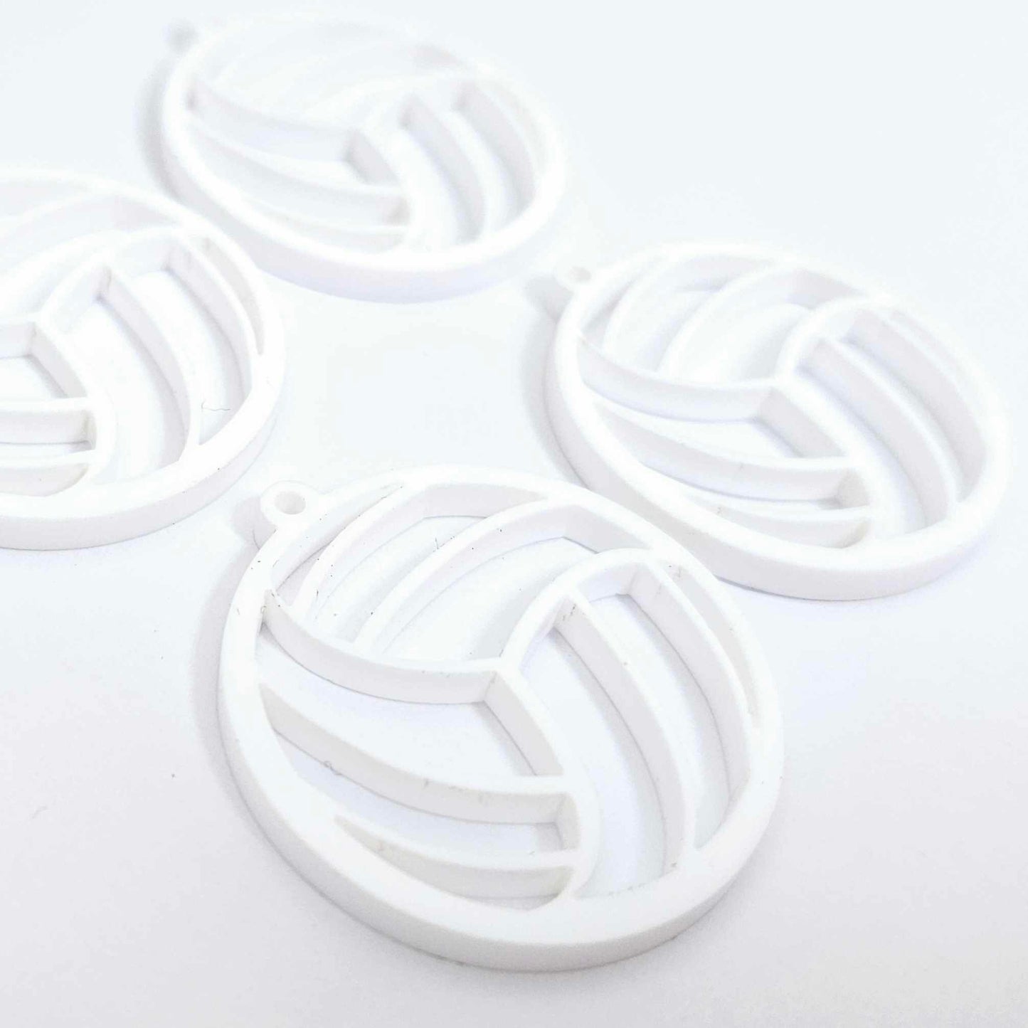 white netball volleyball sport team DIY earring supplies laser cut acrylic dangles blanks