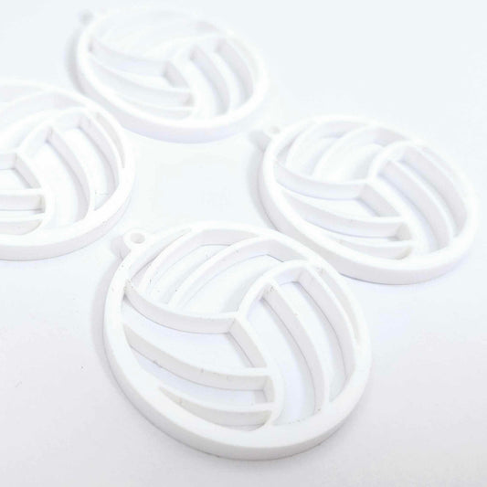 white netball volleyball sport team DIY earring supplies laser cut acrylic dangles blanks