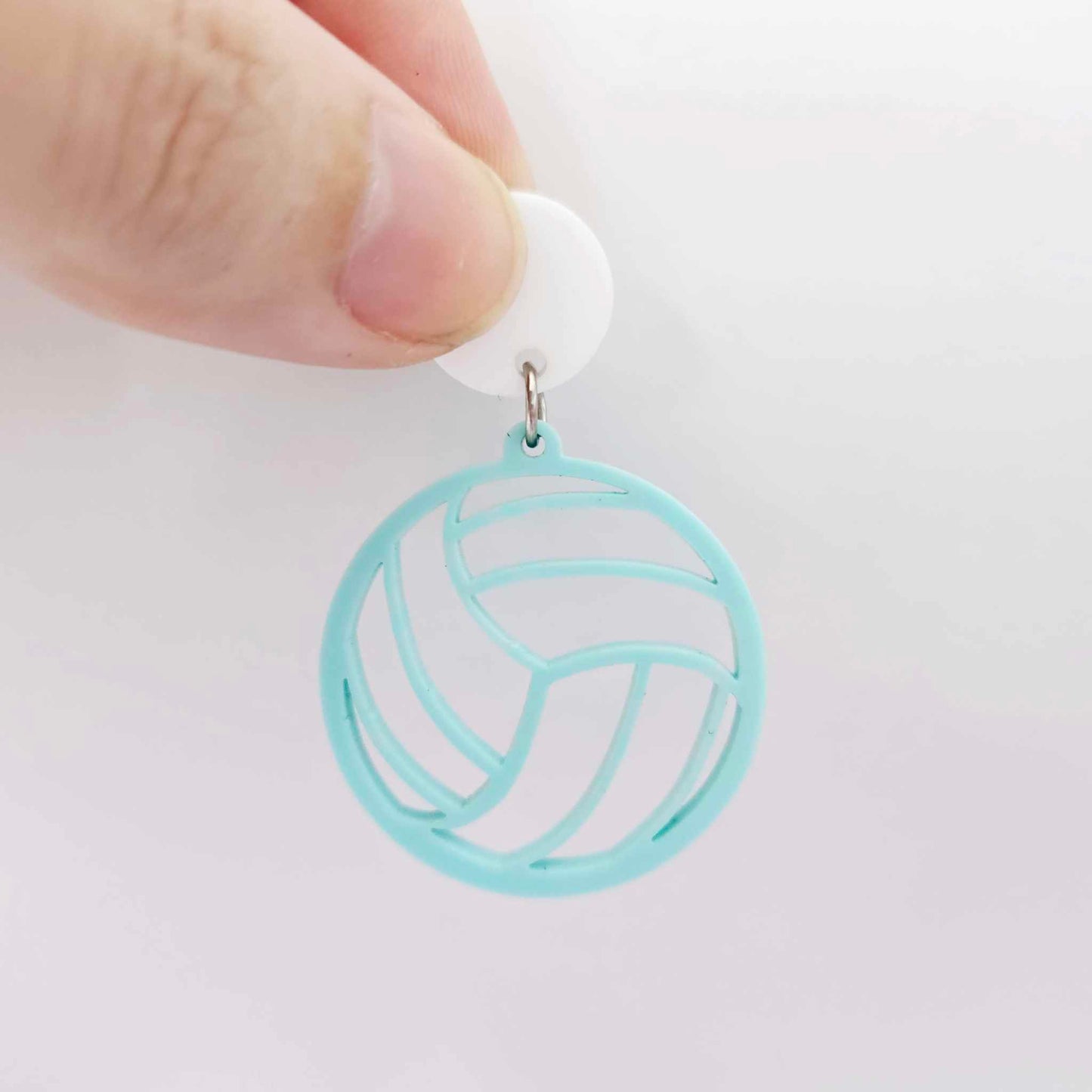pastel turquoise aqua netball volleyball sport team DIY earring supplies laser cut acrylic dangles blanks