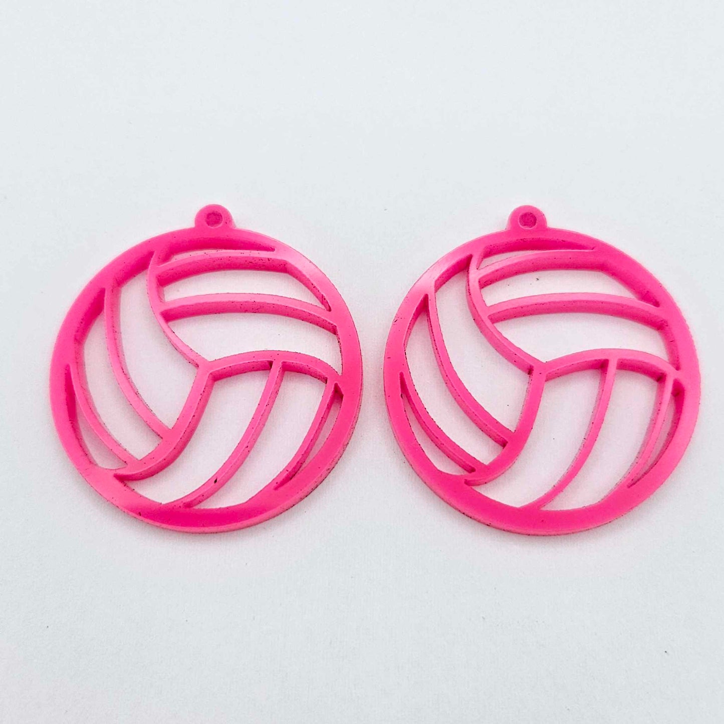 hot pink netball volleyball sport team DIY earring supplies laser cut acrylic dangles blanks