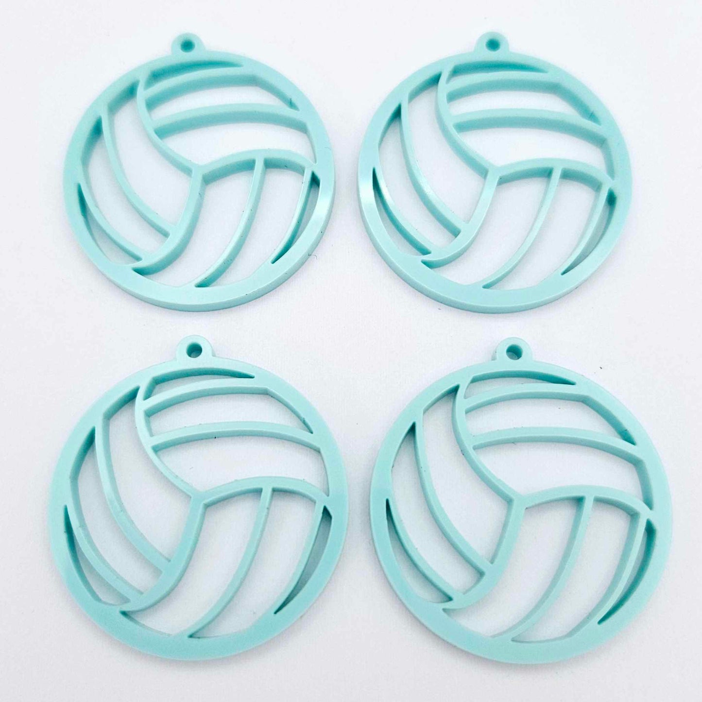 pastel turquoise aqua netball volleyball sport team DIY earring supplies laser cut acrylic dangles blanks